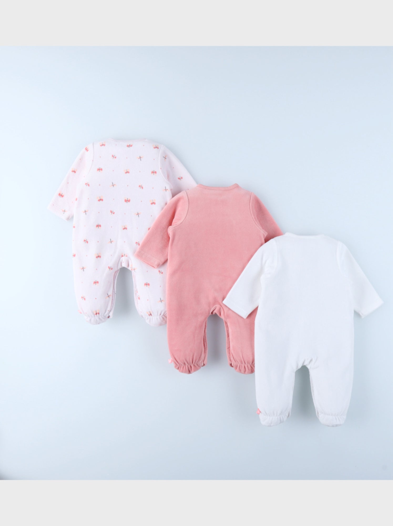 Lot de 3 Dors-bien en Velours Noukie's - Rose