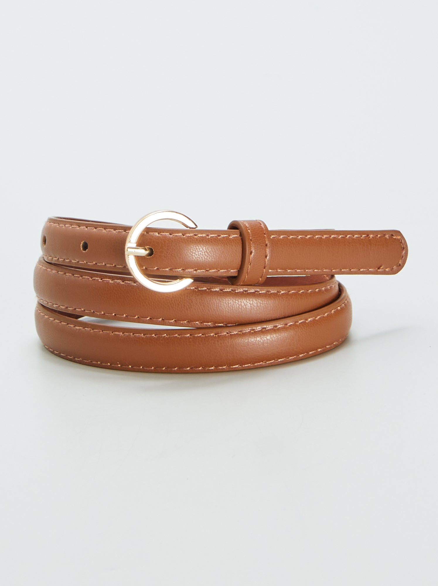 Lot de 3 fines ceintures unies - Marron