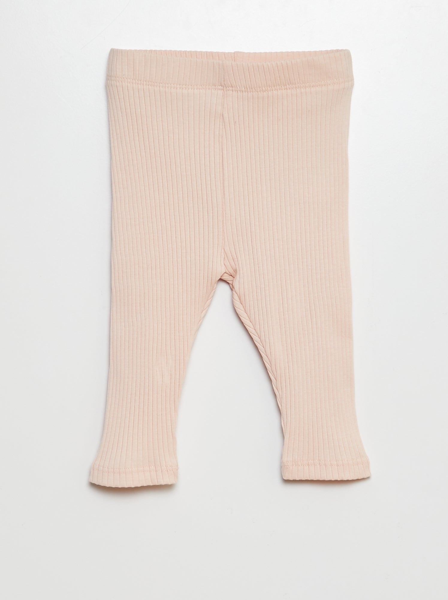 Lot de 3 leggings côtelés - Rose/blanc