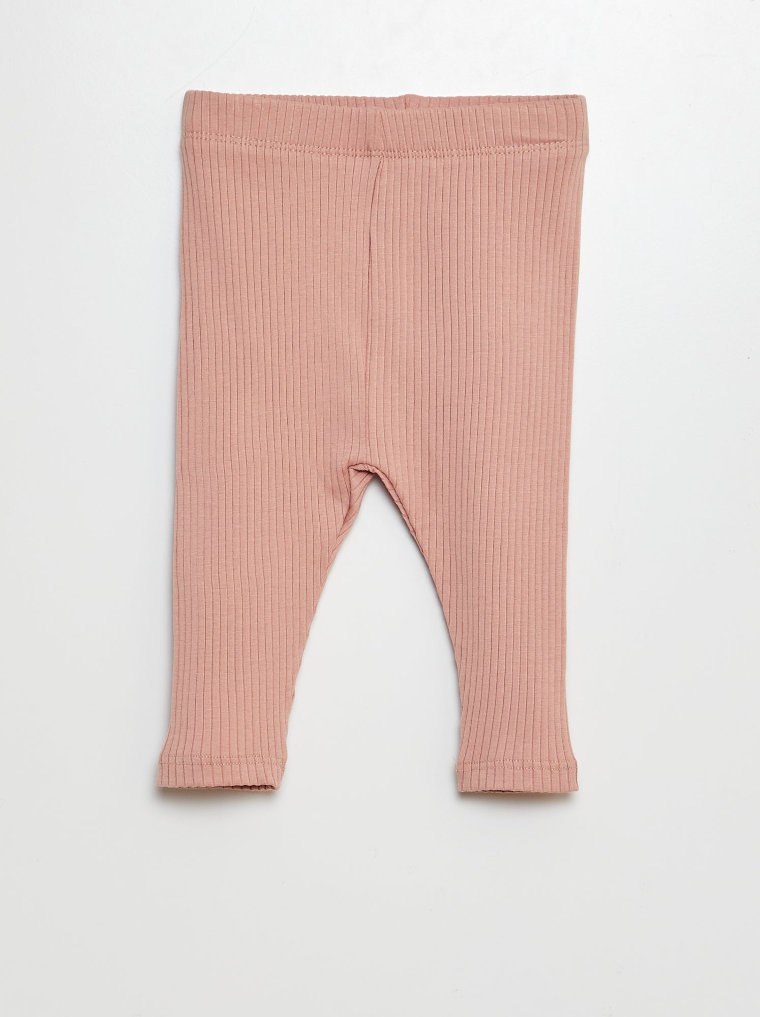Lot de 3 leggings côtelés - Rose/blanc