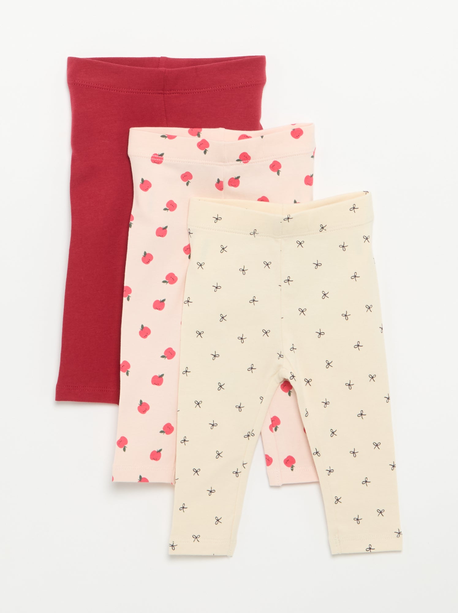 Lot de 3 leggings longs - Rose