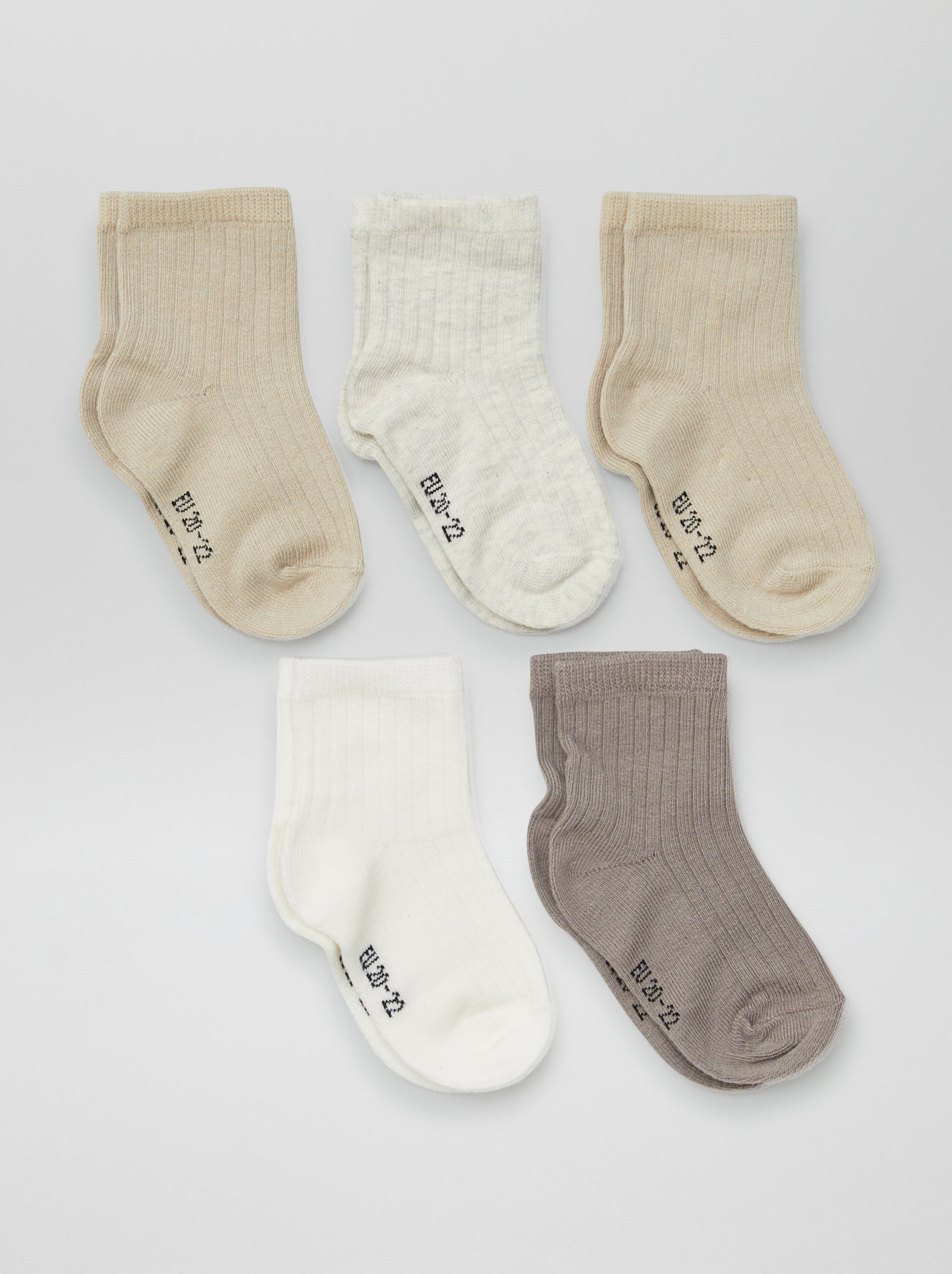 Lot de 3 paires de chaussettes naissance - Beige