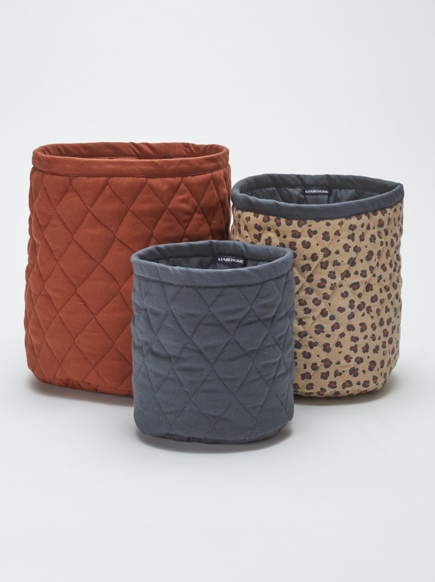 Lot de 3 paniers en tissu - Kiabi Home - Marron