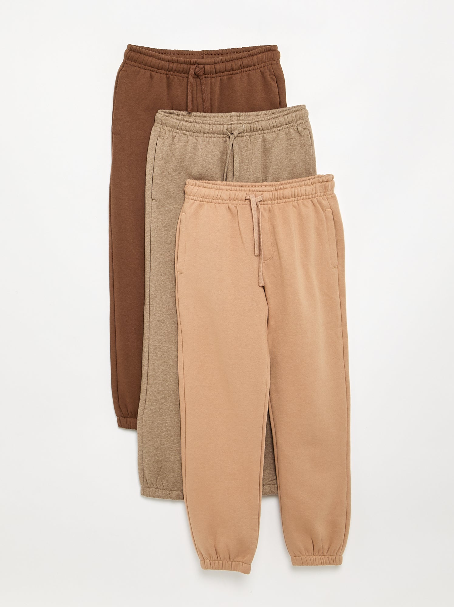 Lot de 3 pantalons de jogging unis - Marron