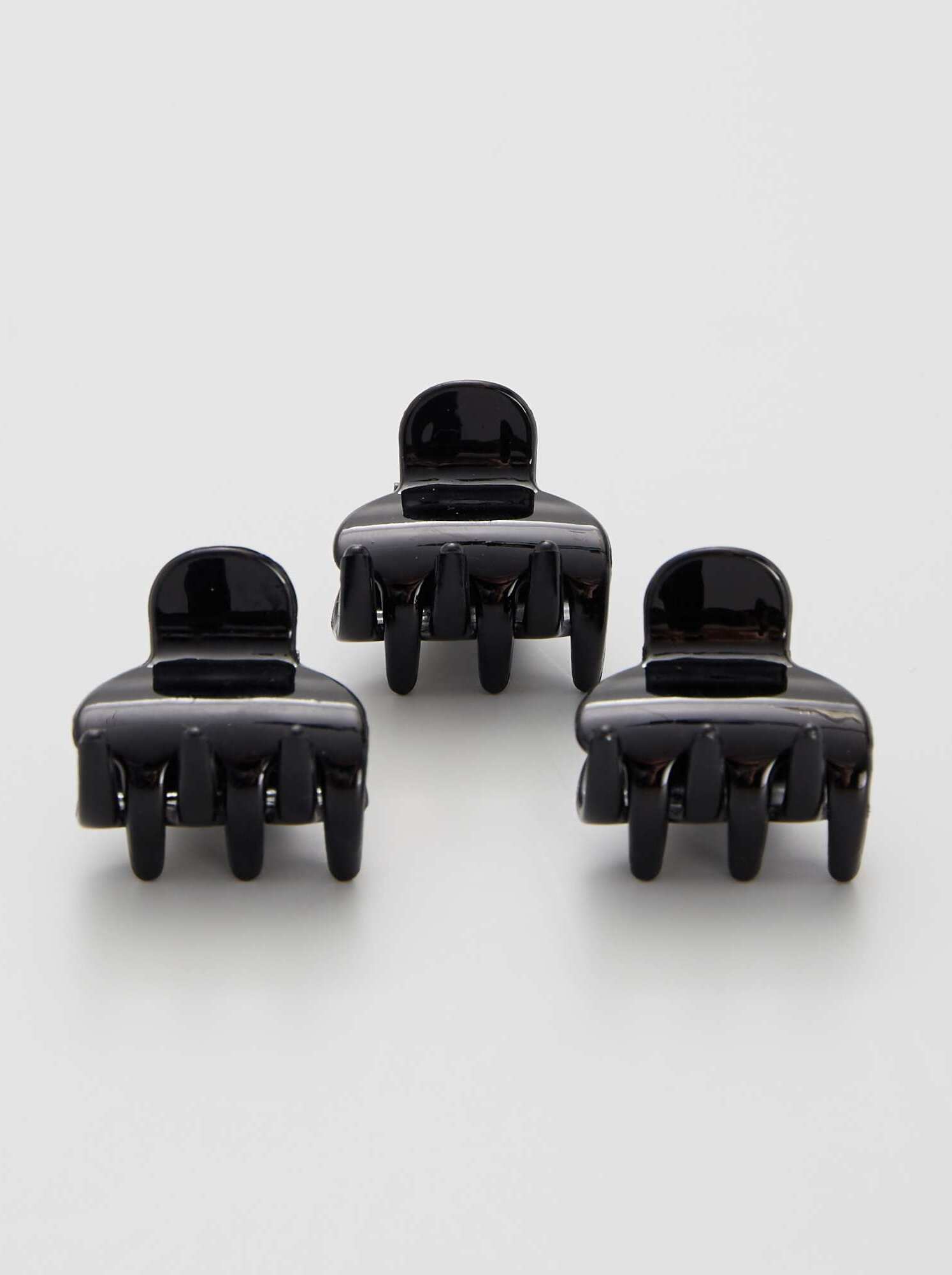 Lot de 3 pinces crabes - Noir