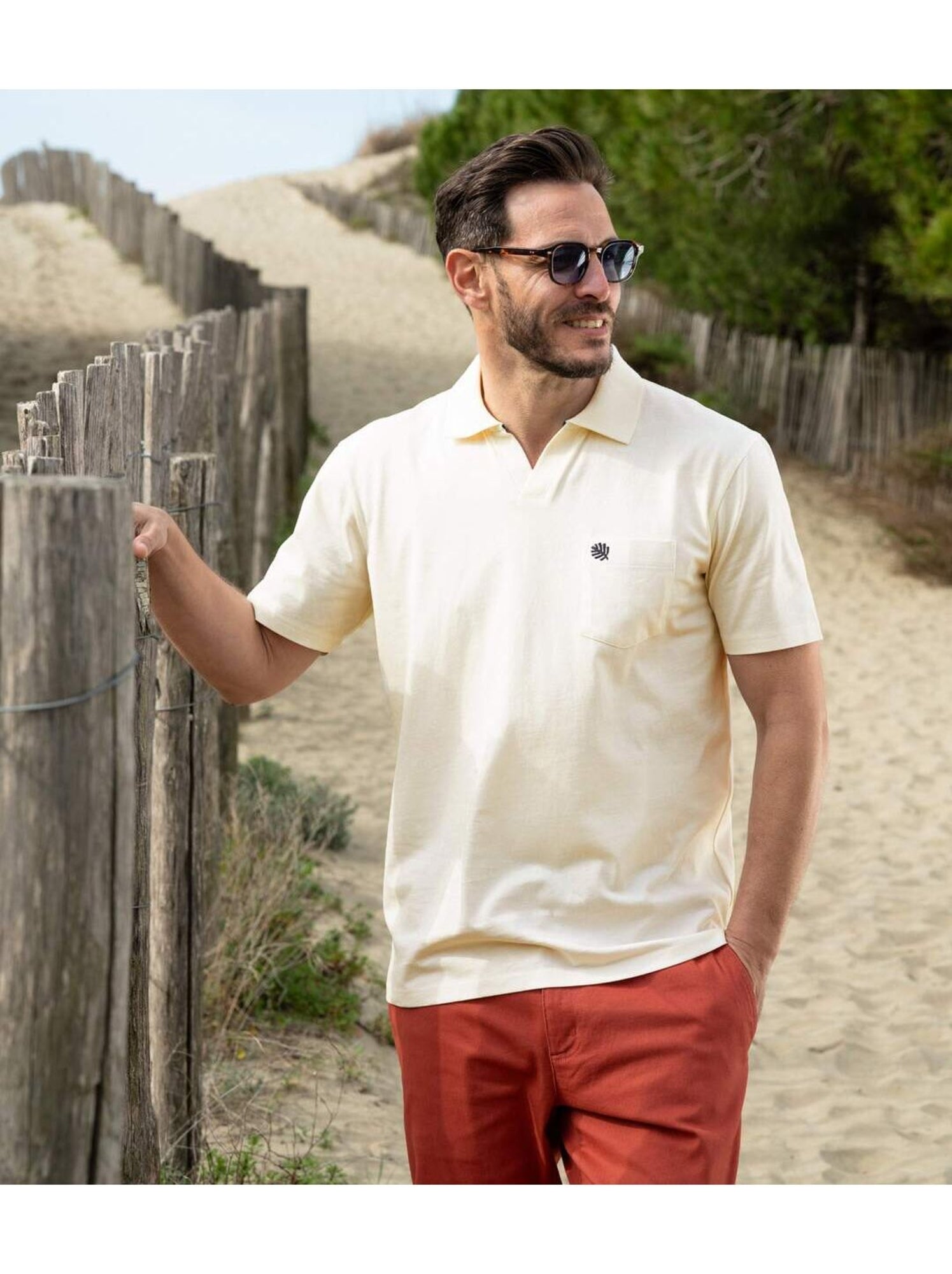 Lot de 3 Polos Outdoor   - ATLAS FOR MEN - Blanc Blanc Bleu