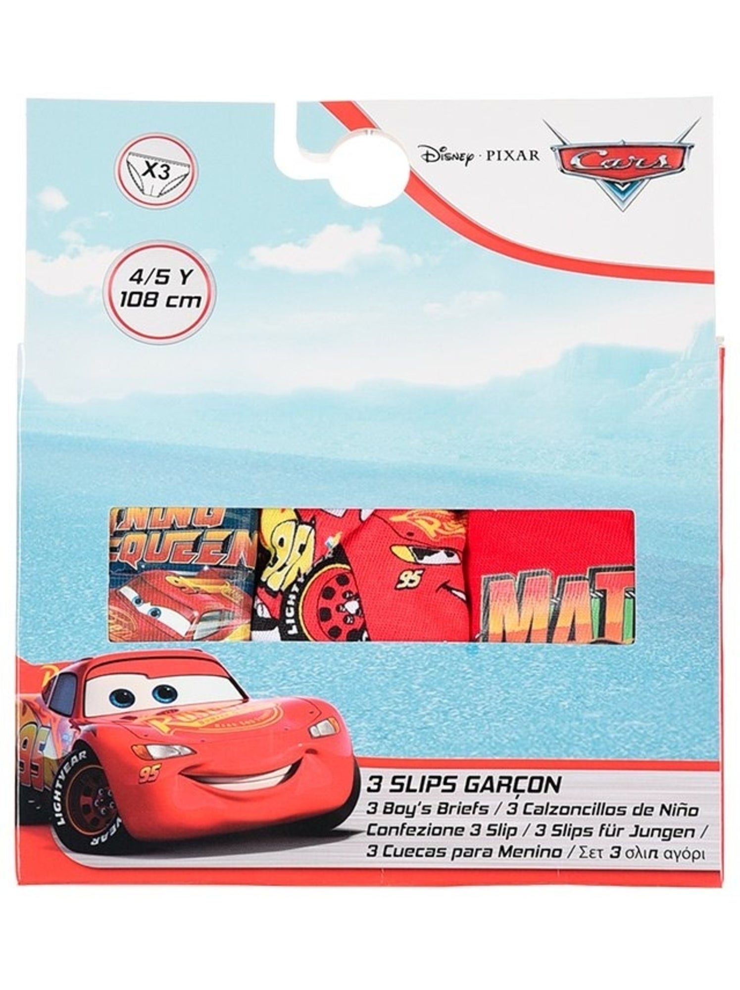 Lot de 3 slips cars| licence officielle - Multicolore