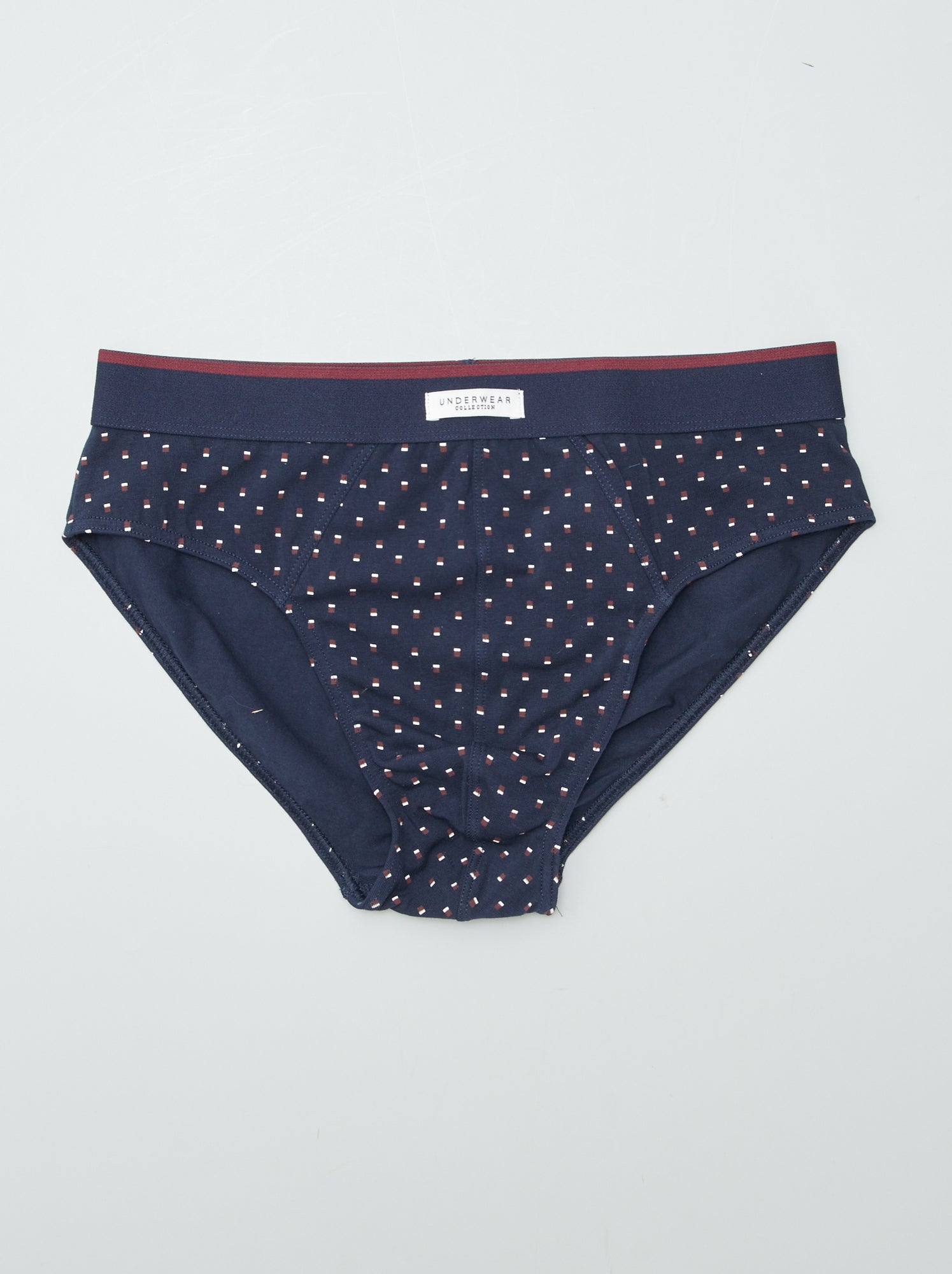 Lot de 3 slips imprimés - Marine/bordeaux