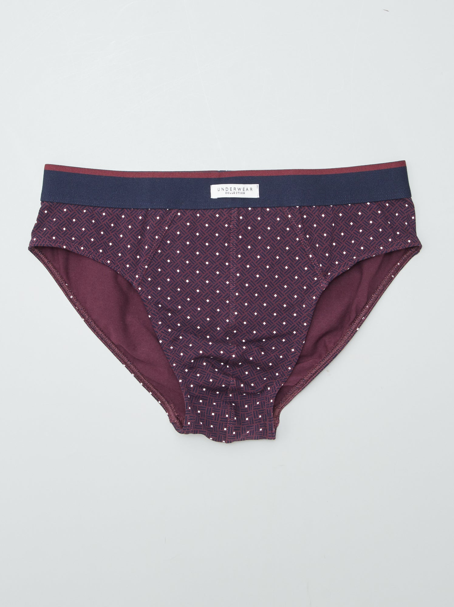 Lot de 3 slips imprimés - Marine/bordeaux