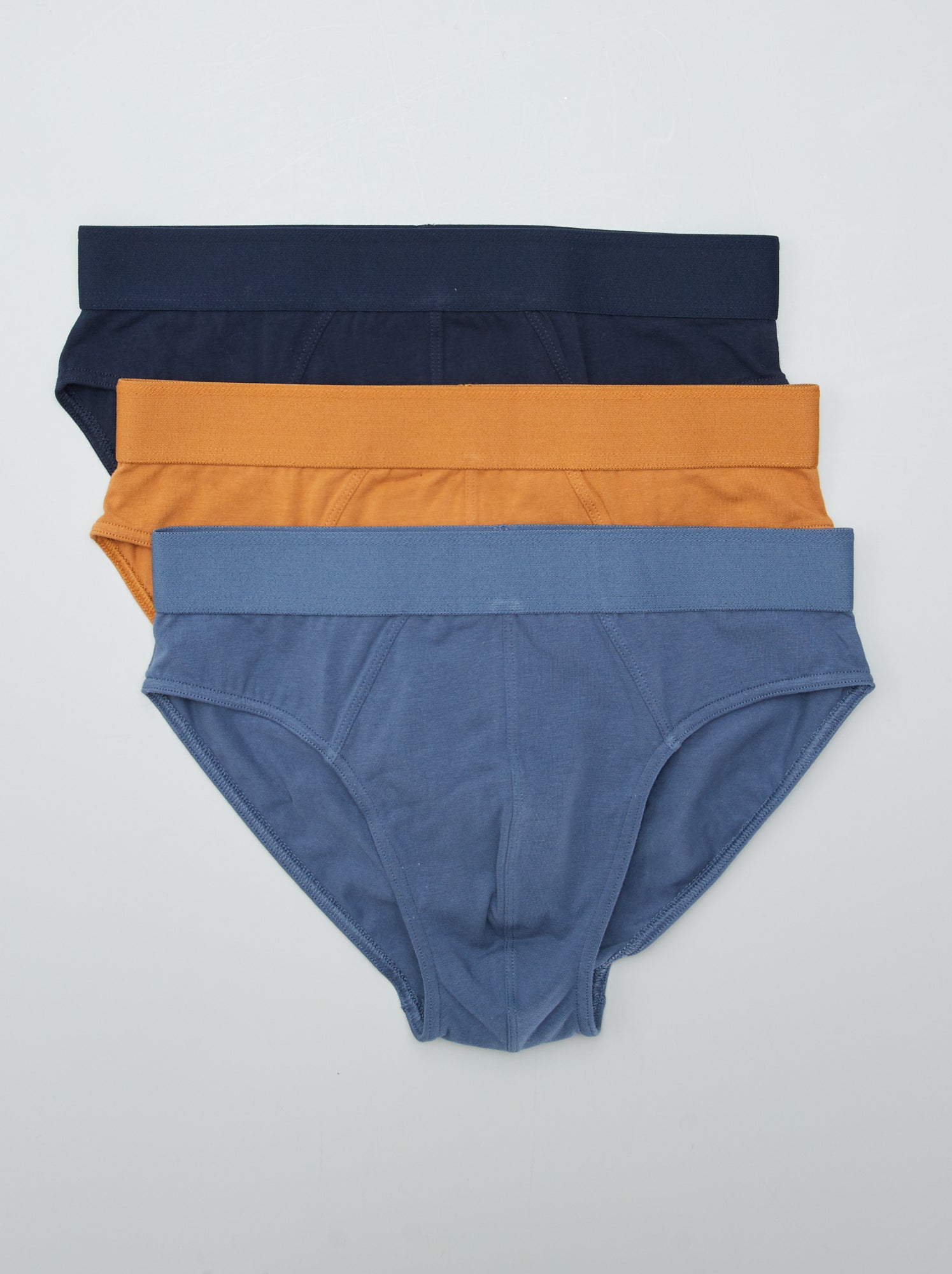Lot de 3 slips unis - Bleu marine/ marron