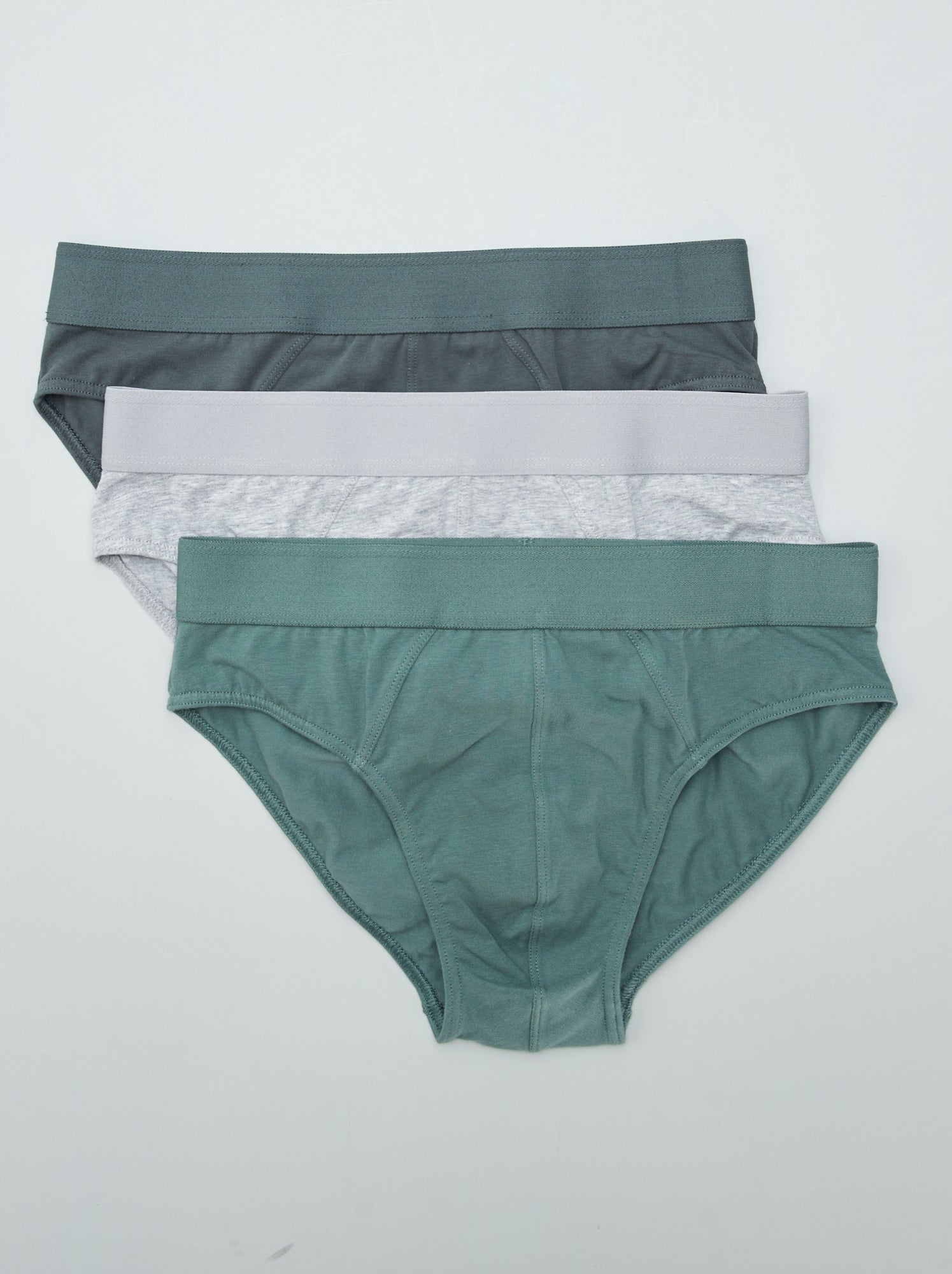 Lot de 3 slips unis - Vert/gris