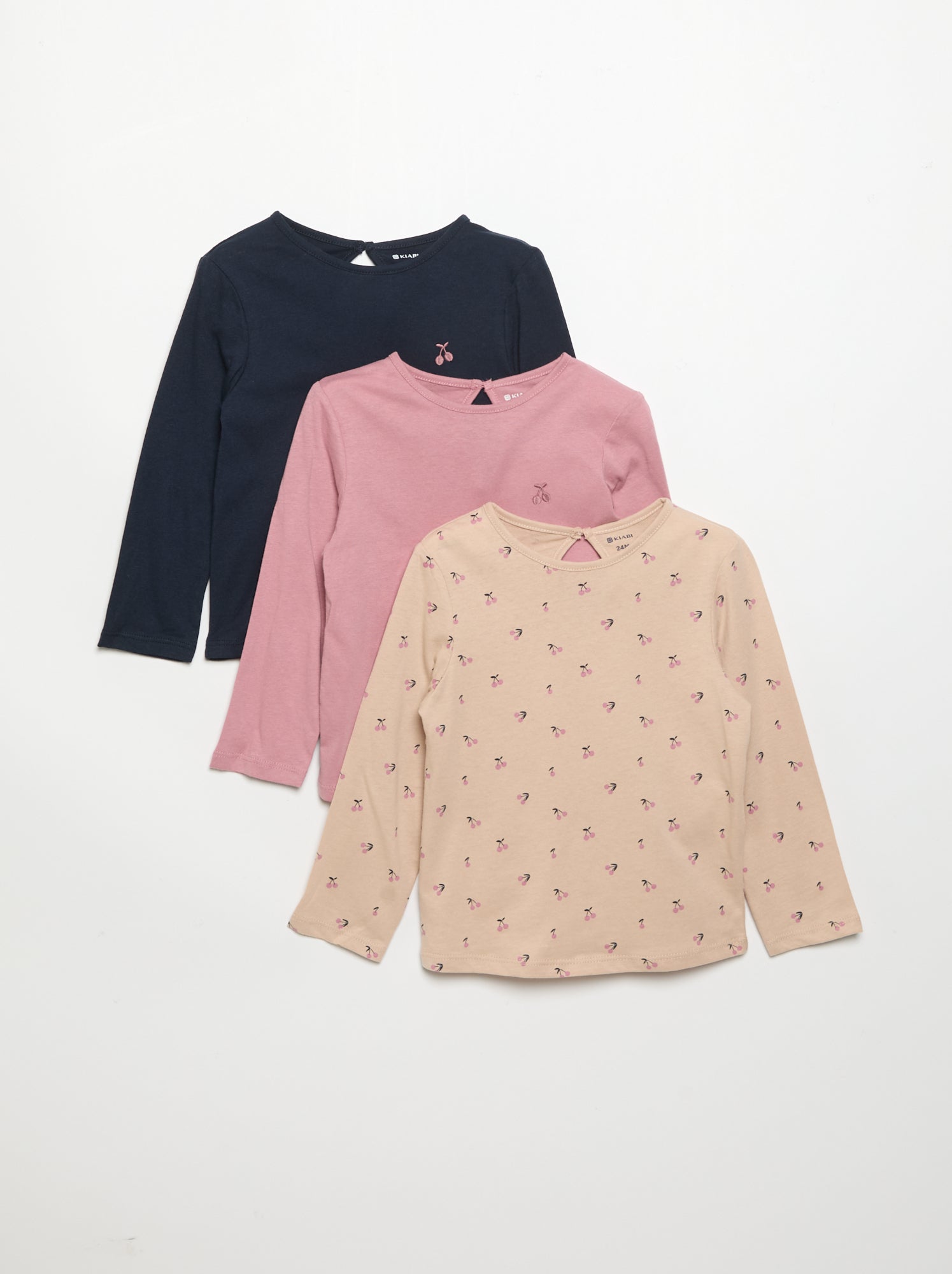 Lot de 3 T-shirts à manches longues - Rose (FXD99_2)
