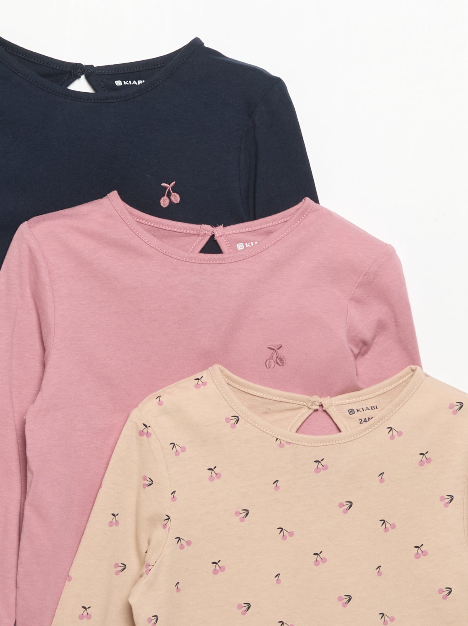Lot de 3 T-shirts à manches longues - Rose (FXD99_2)