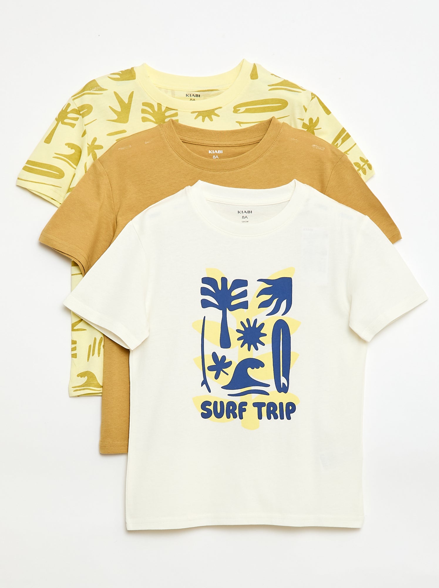 Lot de 3 t-shirts en coton - Jaune
