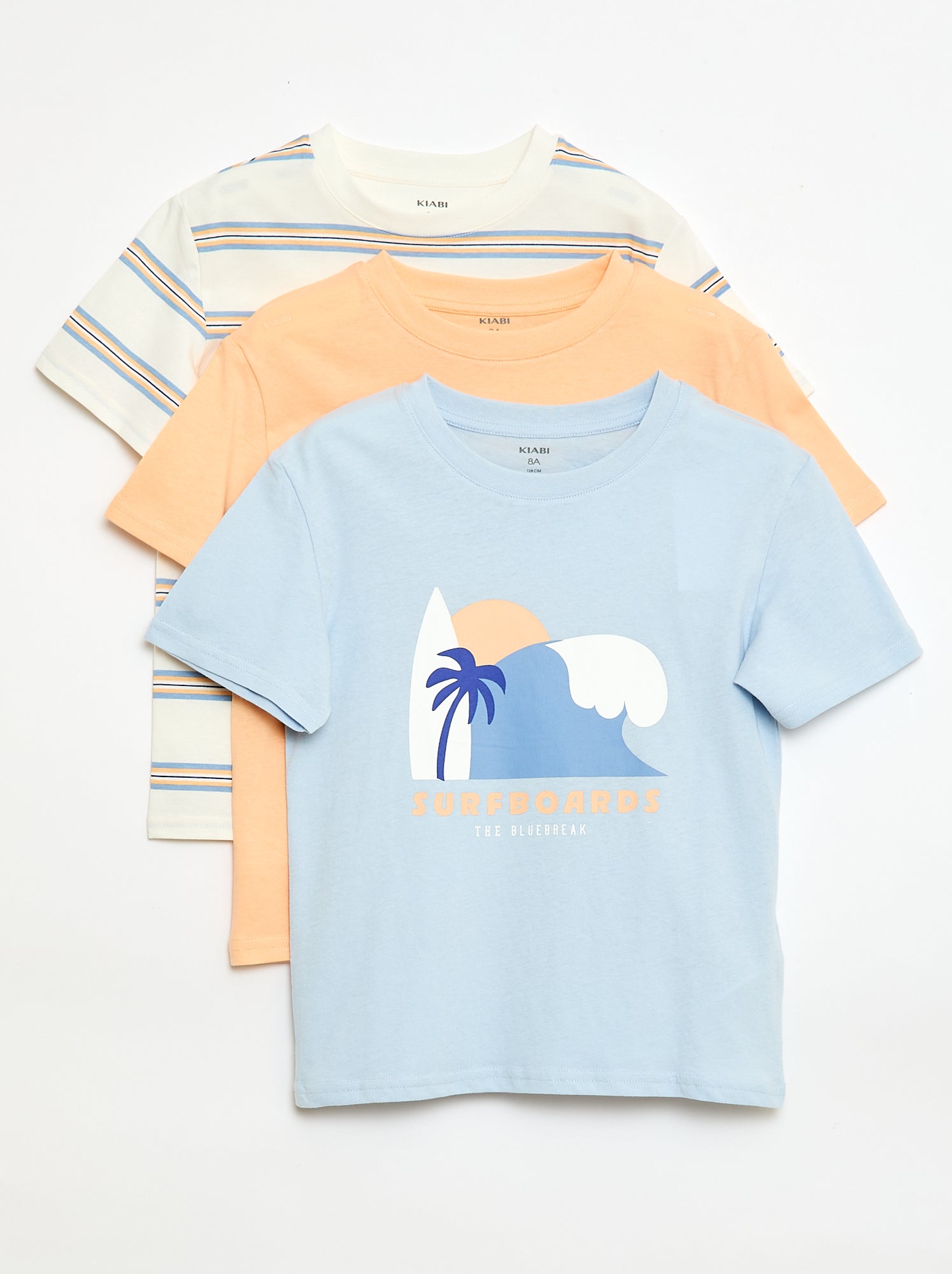 Lot de 3 t-shirts en coton - Orange