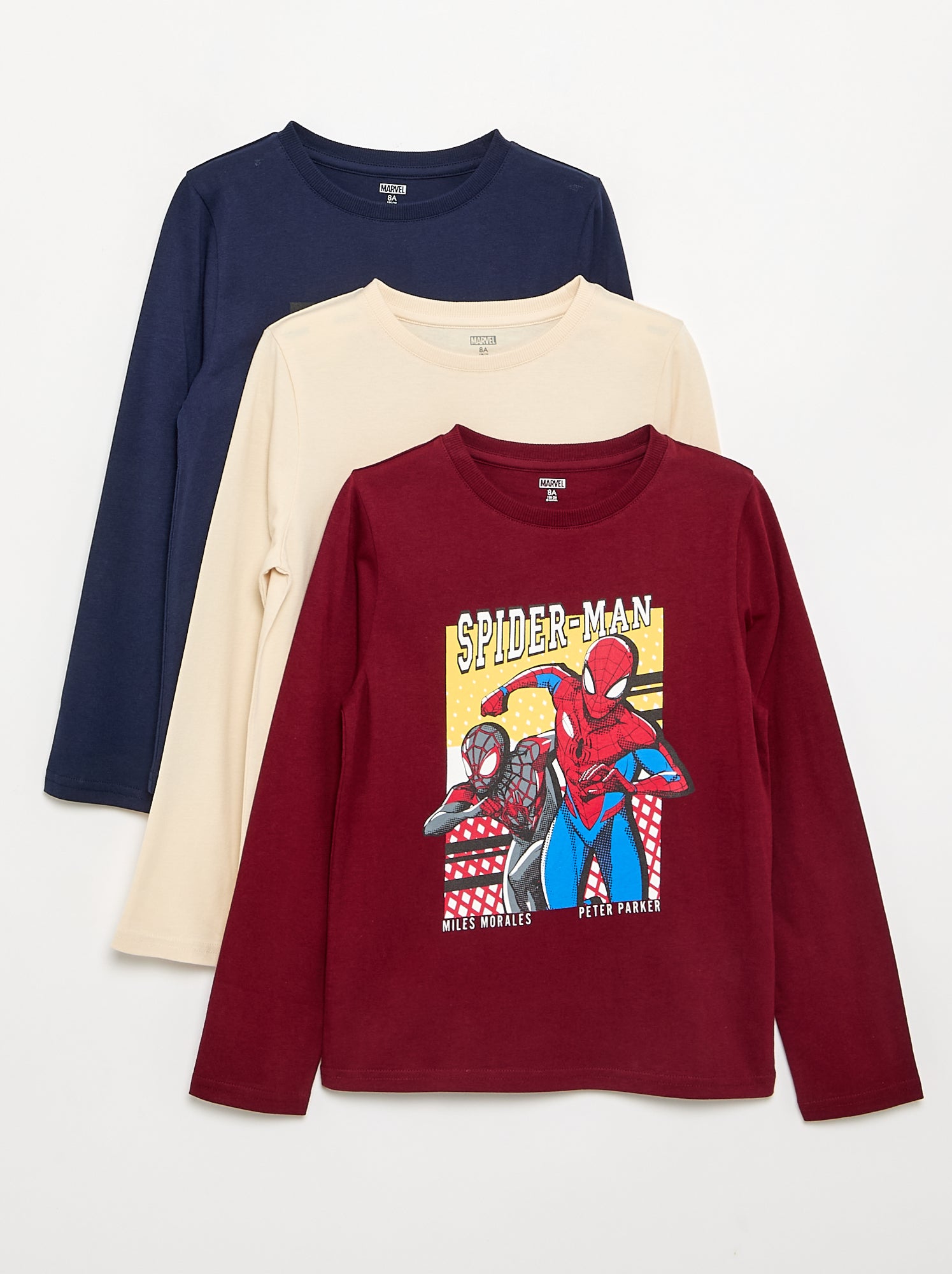Lot de 3 T-shirts "Marvel' 'Spiderman' à manches longues - Rouge