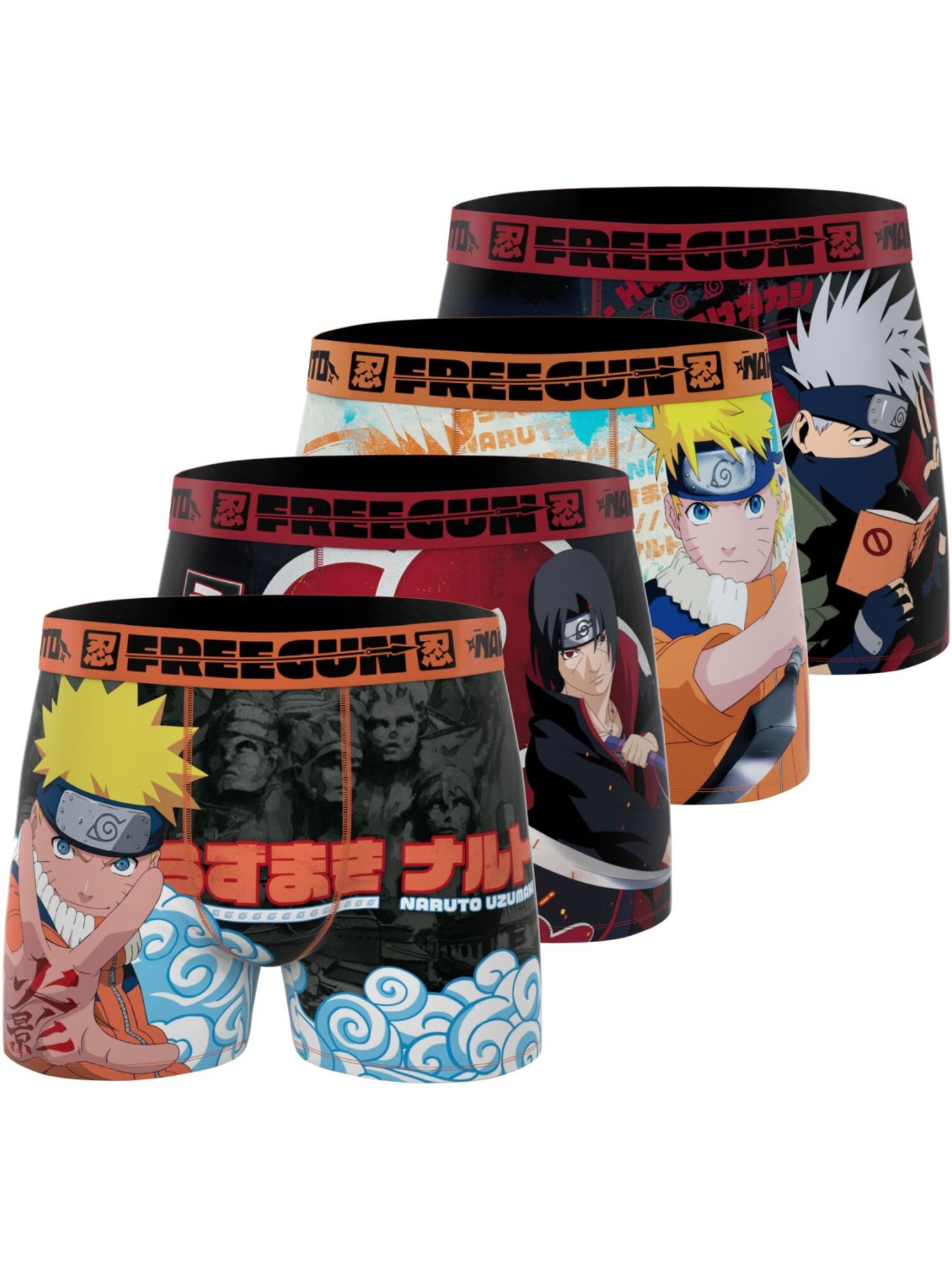 Lot de 4 boxers enfant naruto classic freegun - Bleu