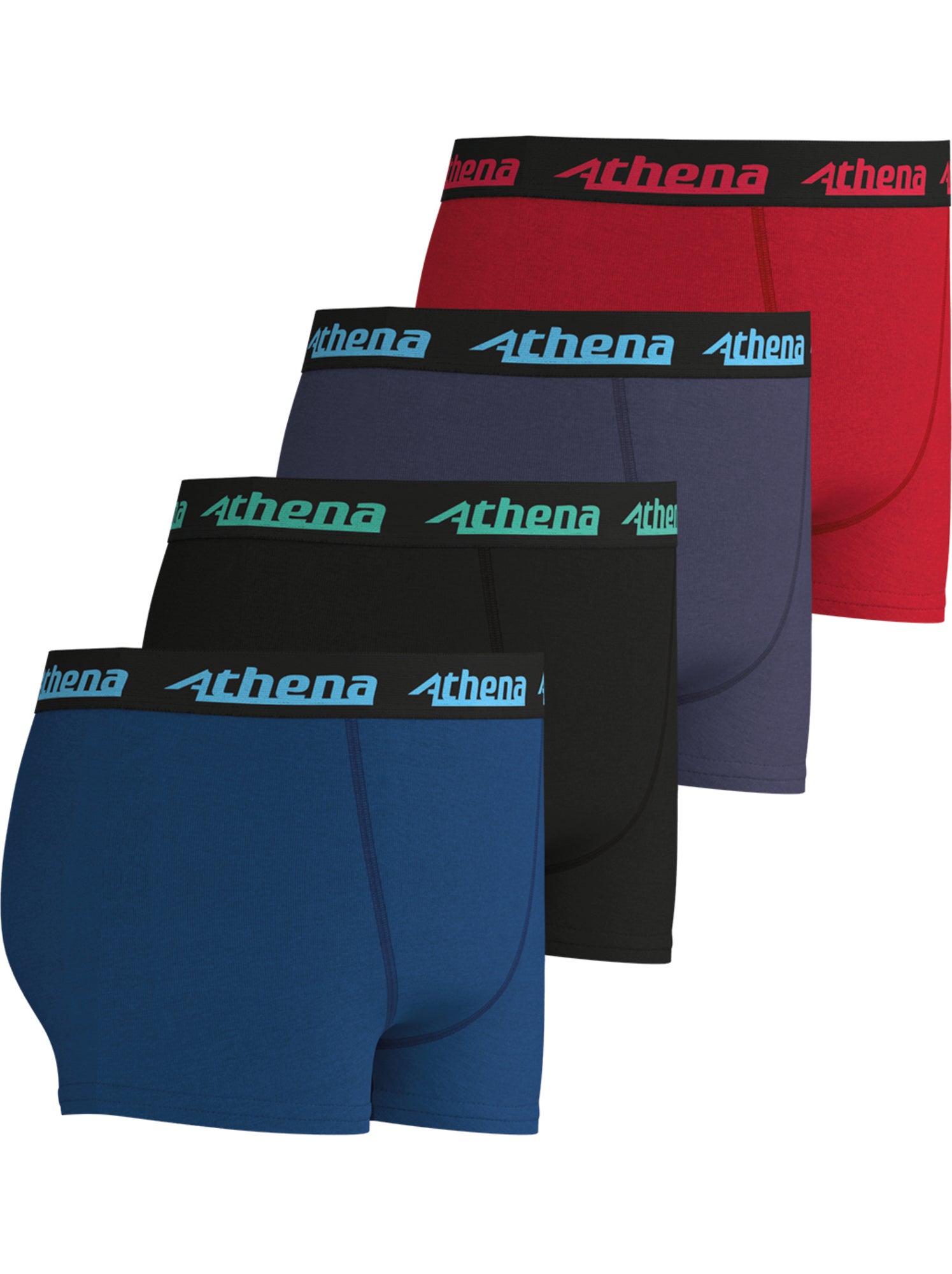 Lot de 4 boxers garçon my petit prix athena - Bleu Rouge Noir