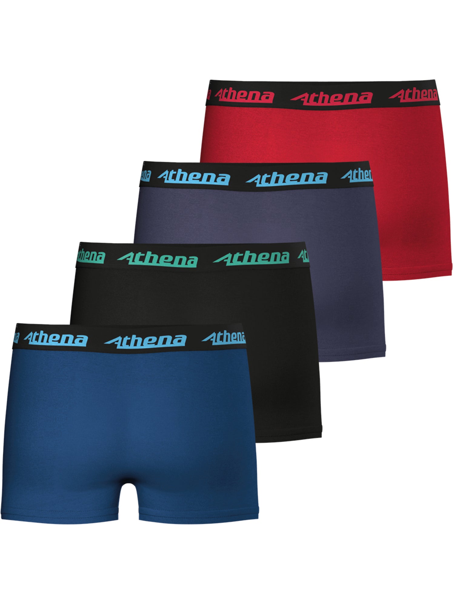 Lot de 4 boxers garçon my petit prix athena - Bleu Rouge Noir