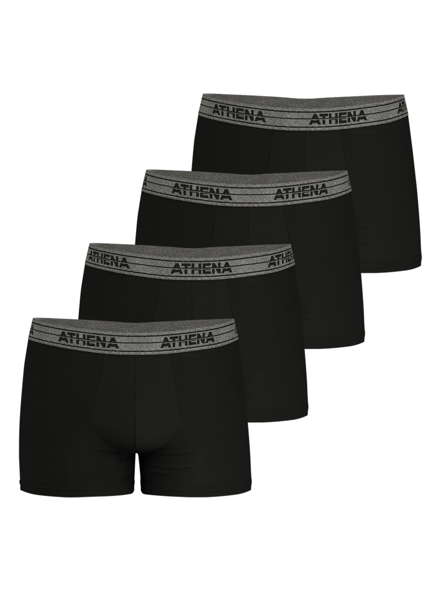 Lot de 4 boxers homme ecopack basic coton athena - Noir Noir