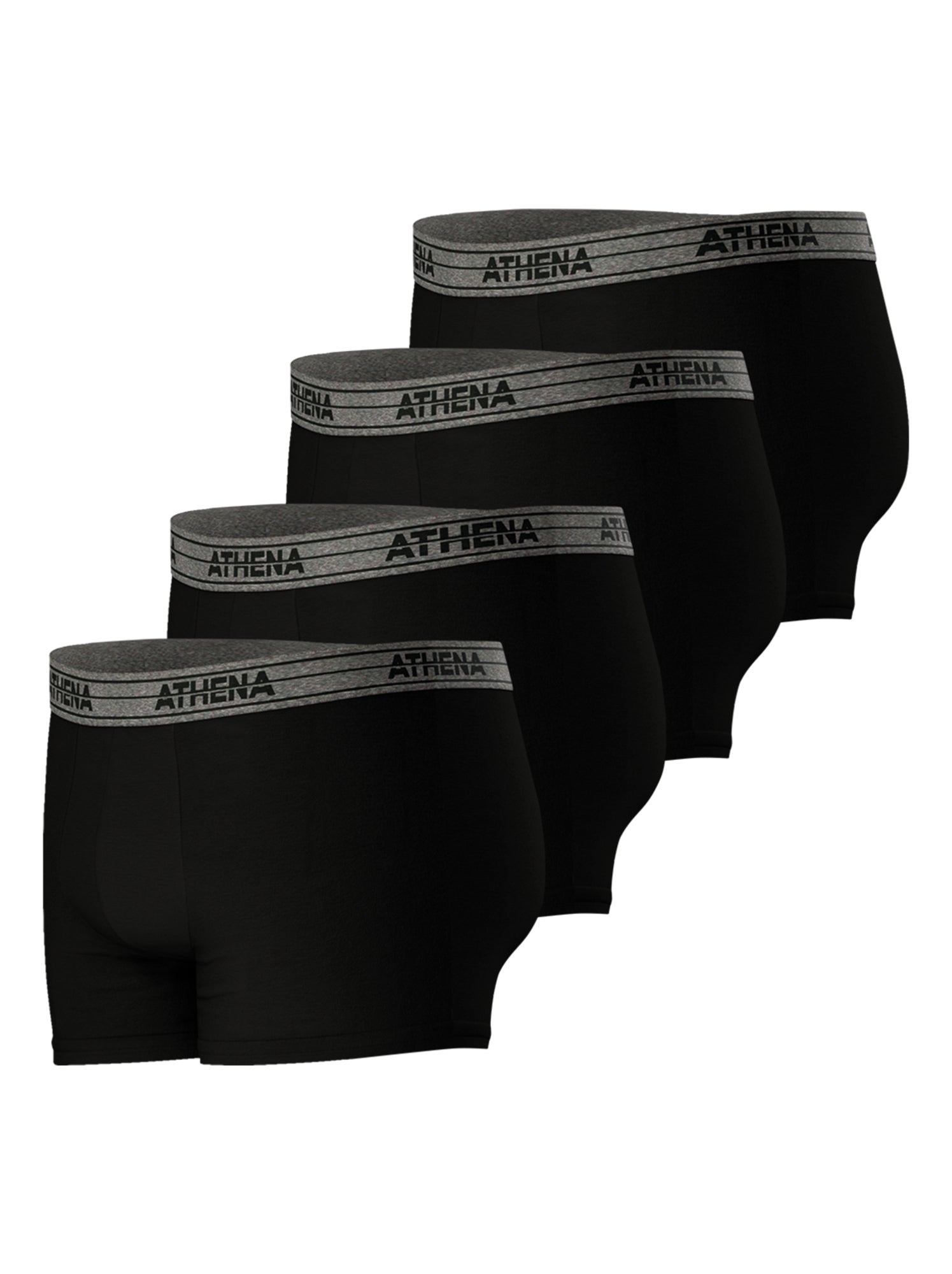 Lot de 4 boxers homme ecopack basic coton athena - Noir Noir