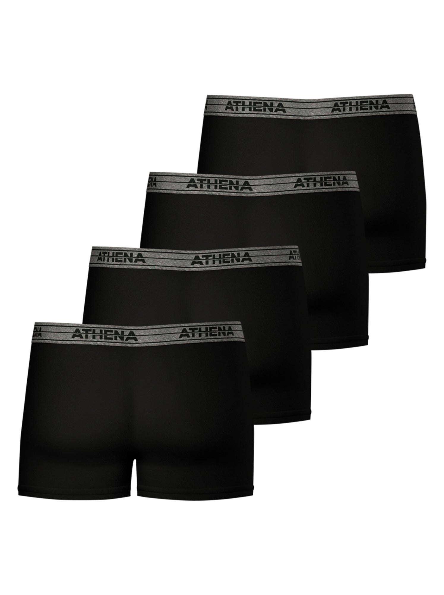 Lot de 4 boxers homme ecopack basic coton athena - Noir Noir