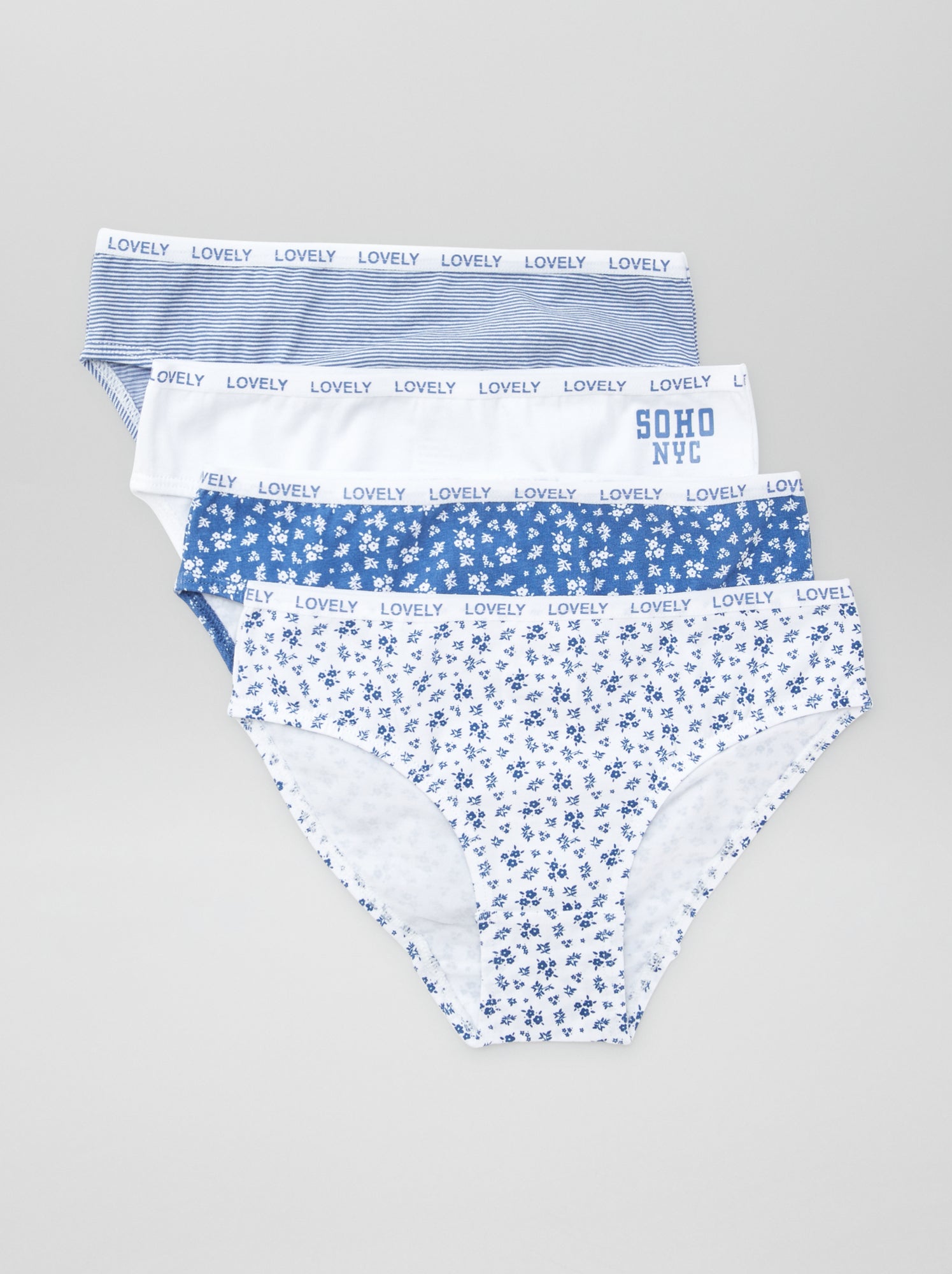Lot de 4 culottes imprimées - BLANC