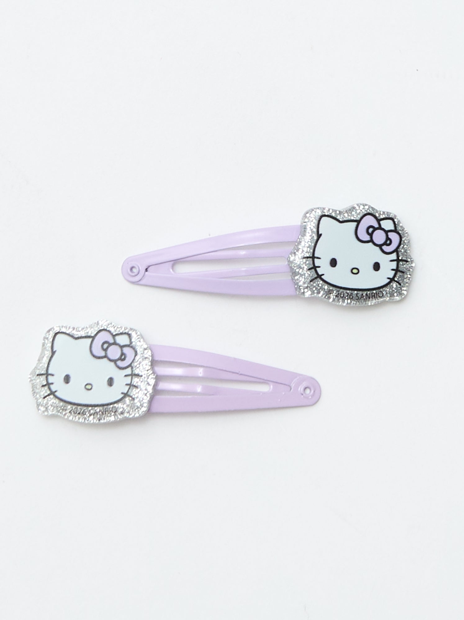 Lot de 4 pinces + 1 chouchou 'Hello Kitty' - Rose