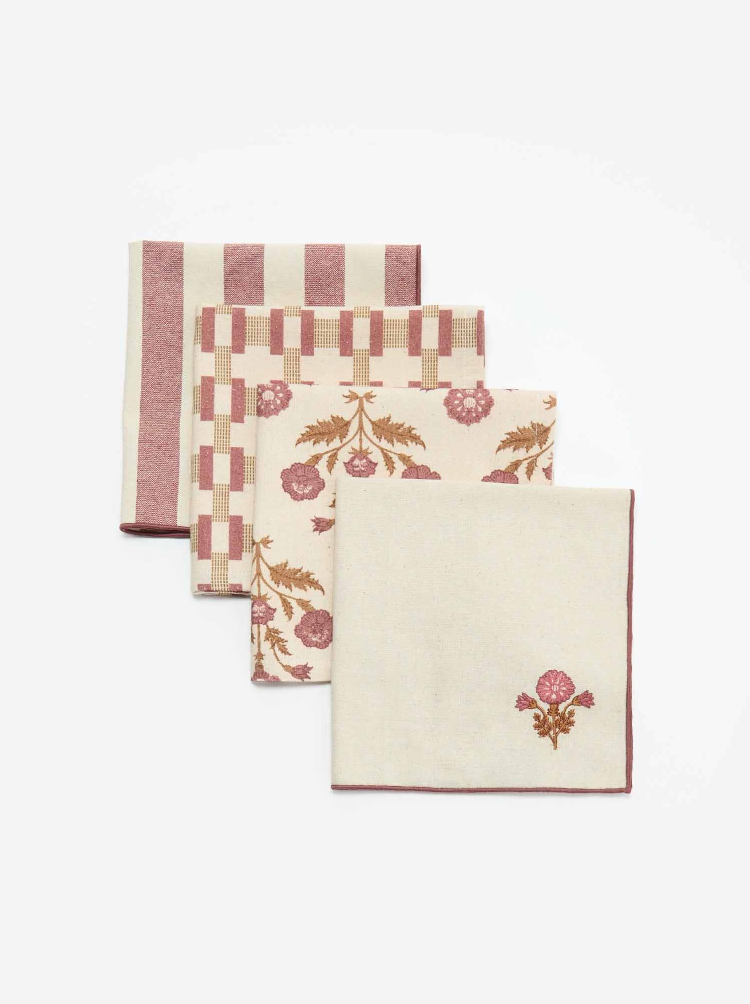 Lot de 4 serviettes de table 40 x 40 cm - Rose
