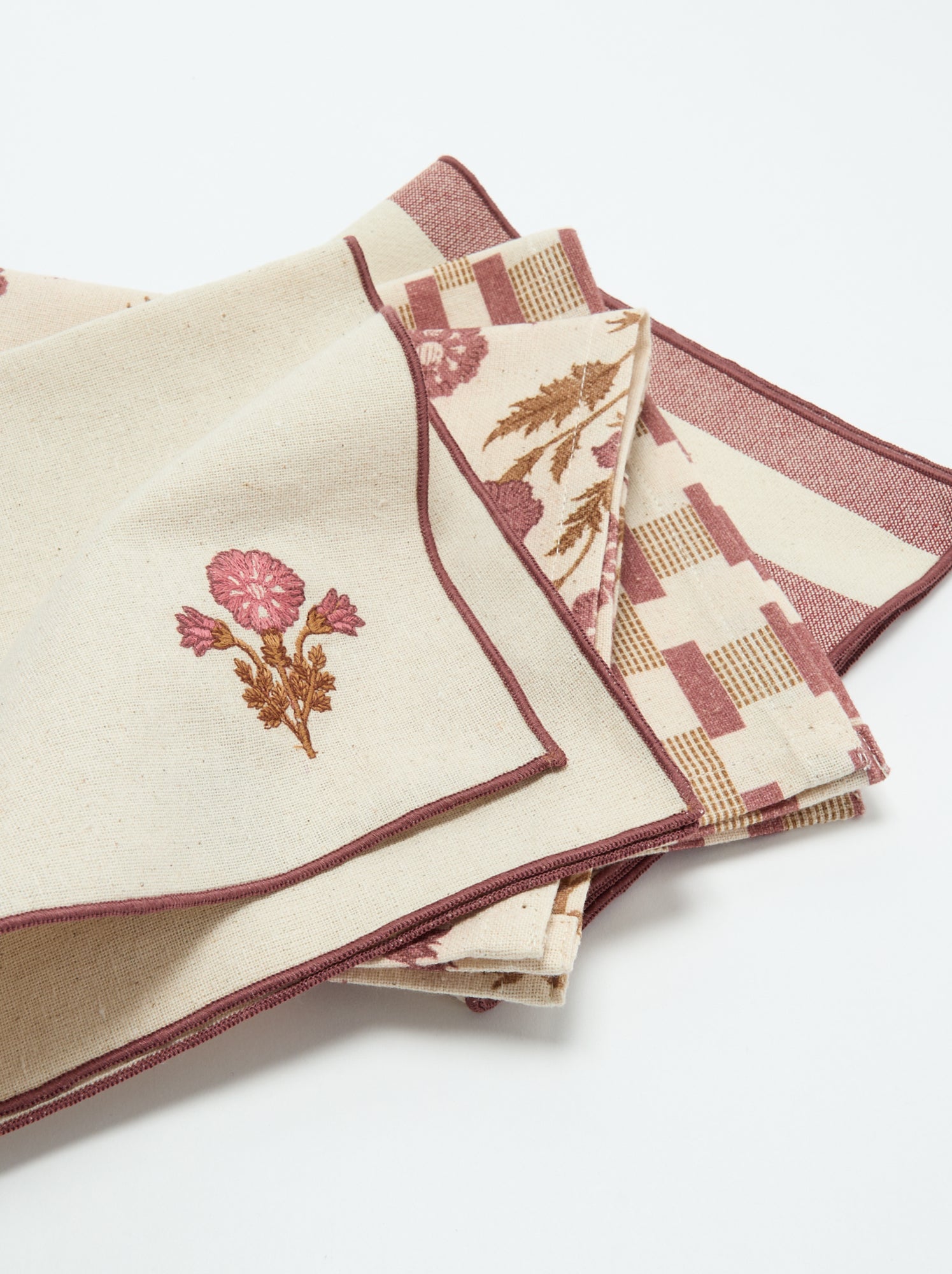 Lot de 4 serviettes de table 40 x 40 cm - Rose
