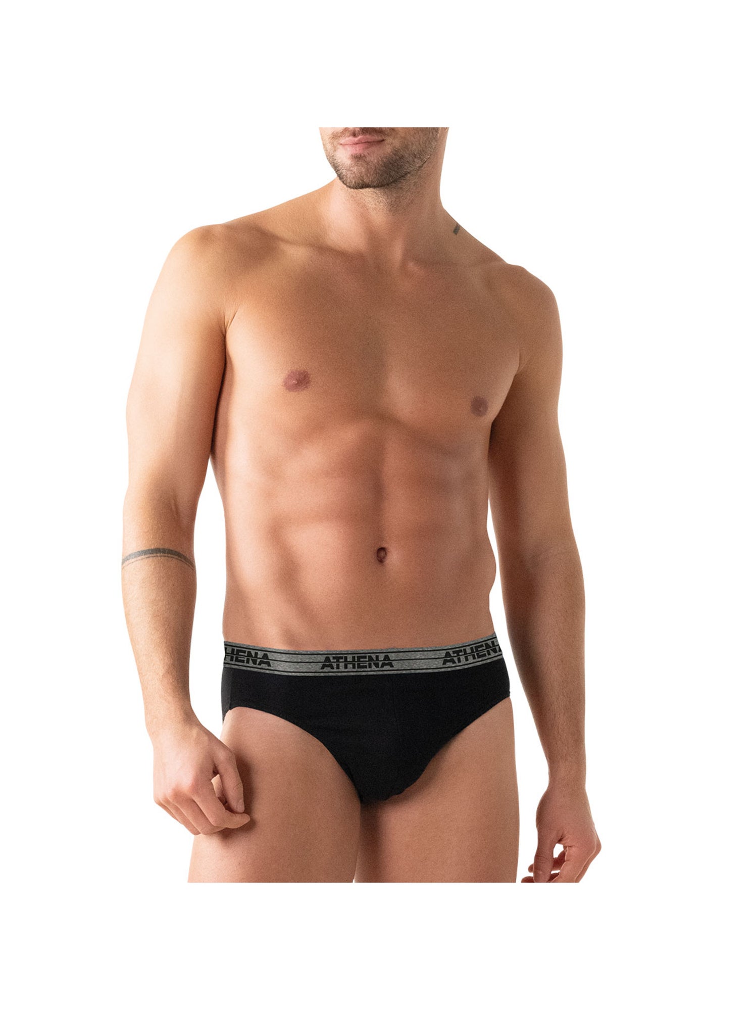 Lot de 4 slips homme ecopack basic coton athena - Bleu Bleu Noir
