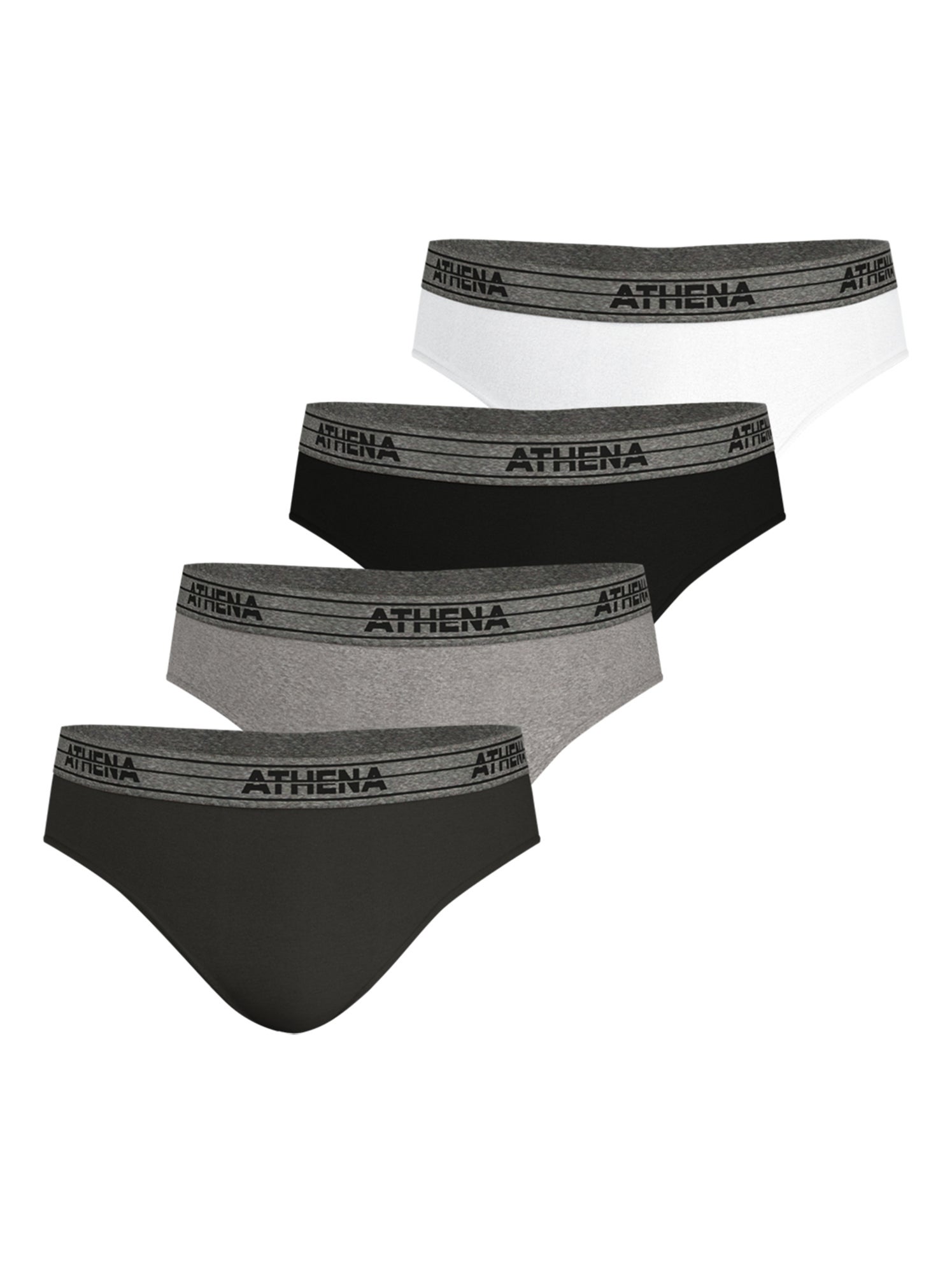 Lot de 4 slips homme ecopack basic coton athena - Multicolore