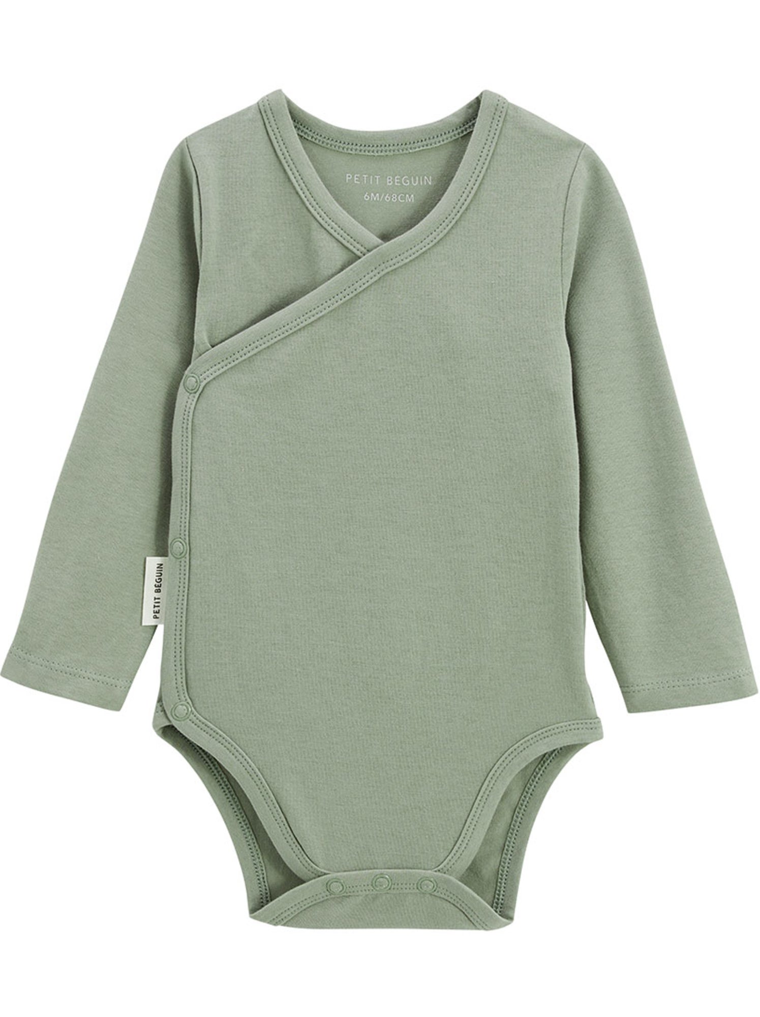 Lot de 5 bodies bébé manches longues ouverture croisée mini rêve - Ecru