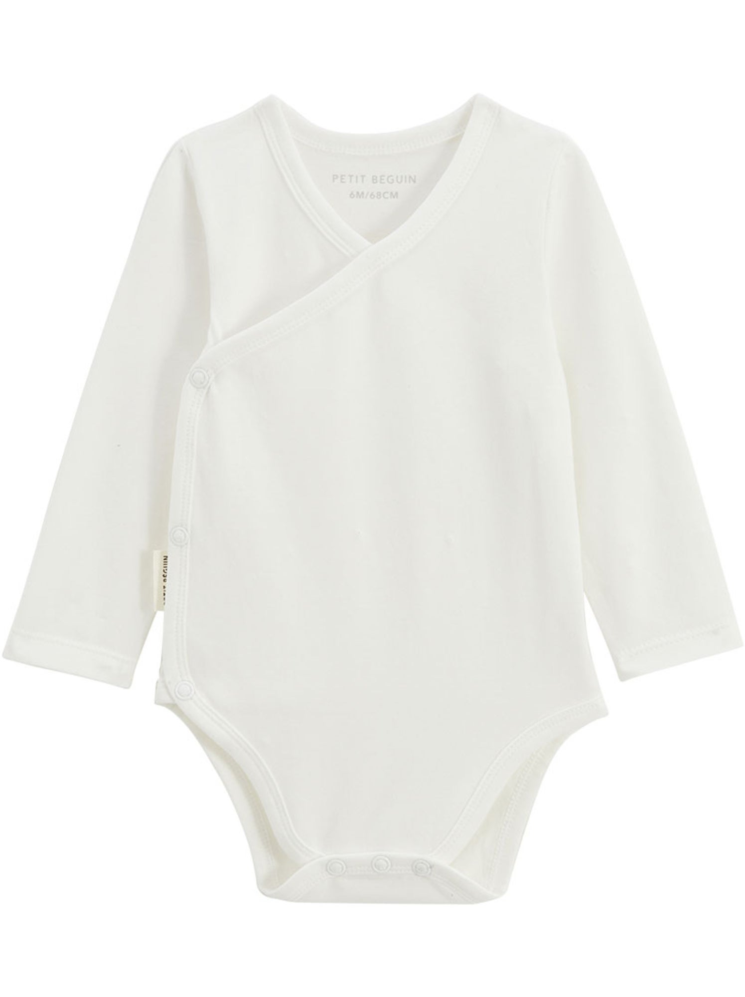 Lot de 5 bodies bébé manches longues ouverture croisée mini rêve - Ecru