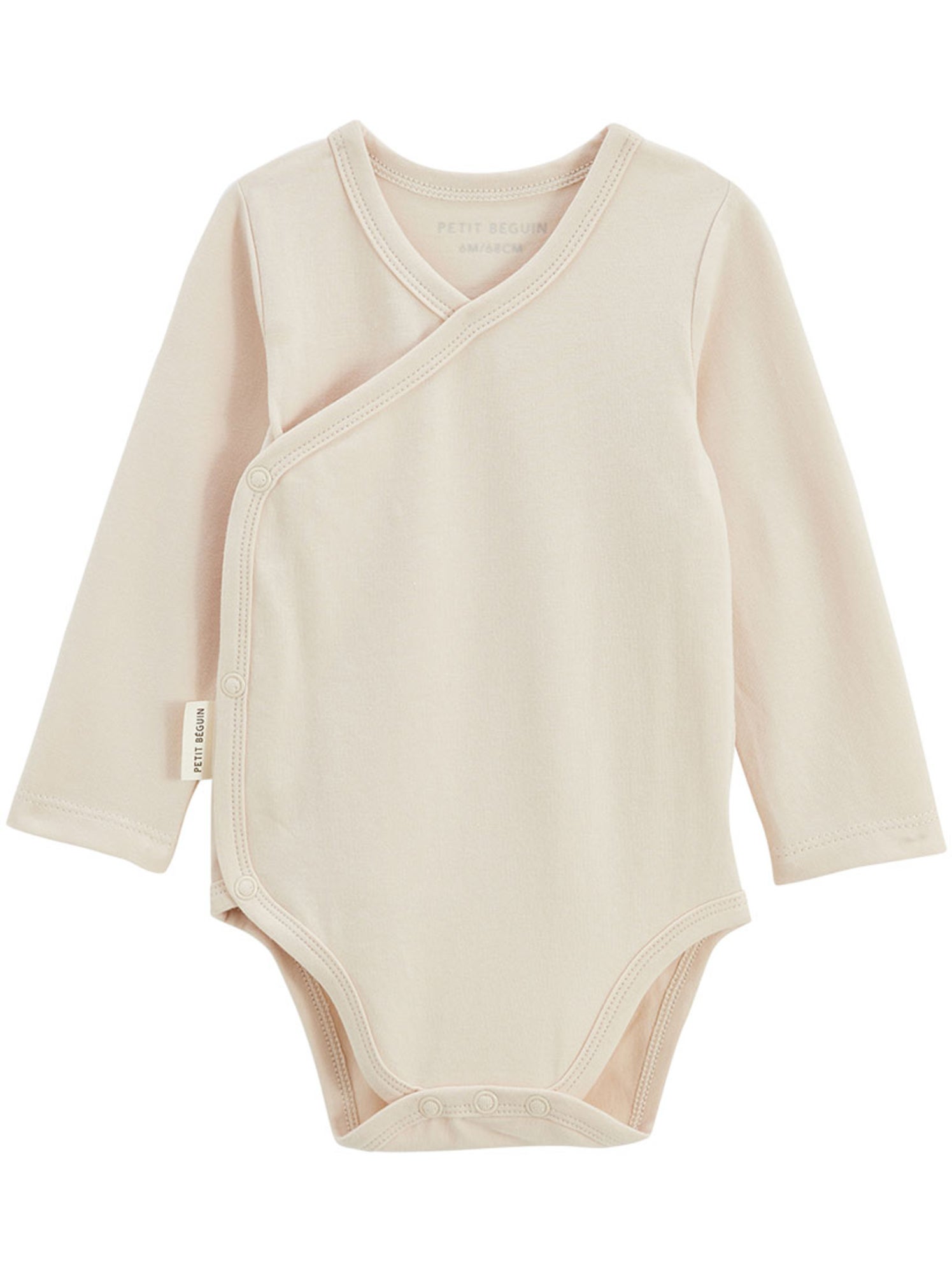 Lot de 5 bodies bébé manches longues ouverture croisée mini rêve - Ecru