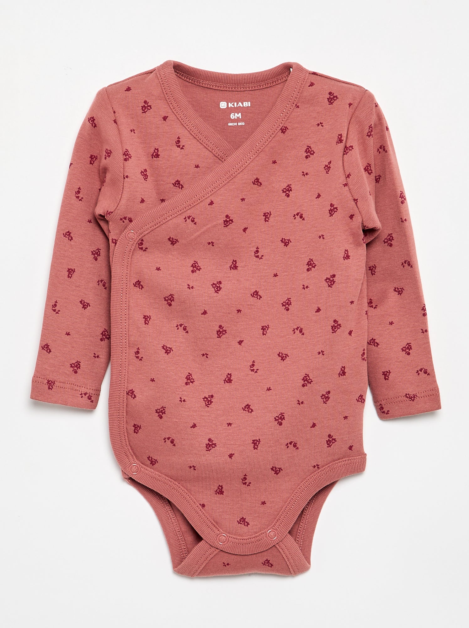 Lot de 5 bodies imprimés en coton - Rose