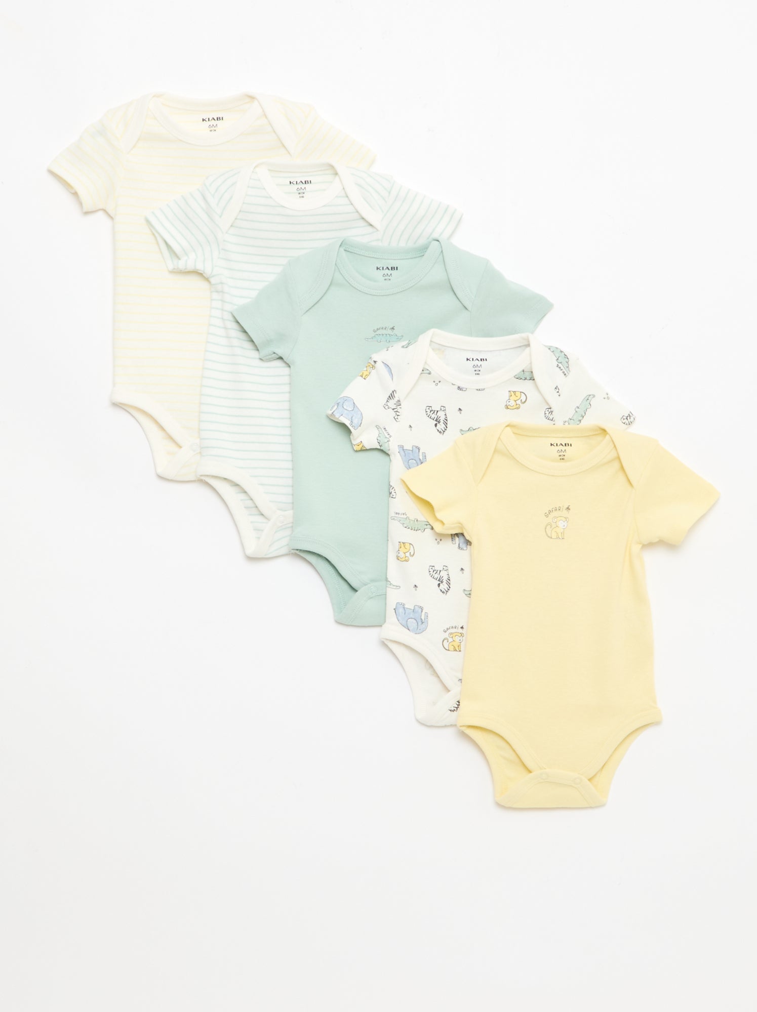 Lot de 5 bodies manches courtes en coton - Blanc