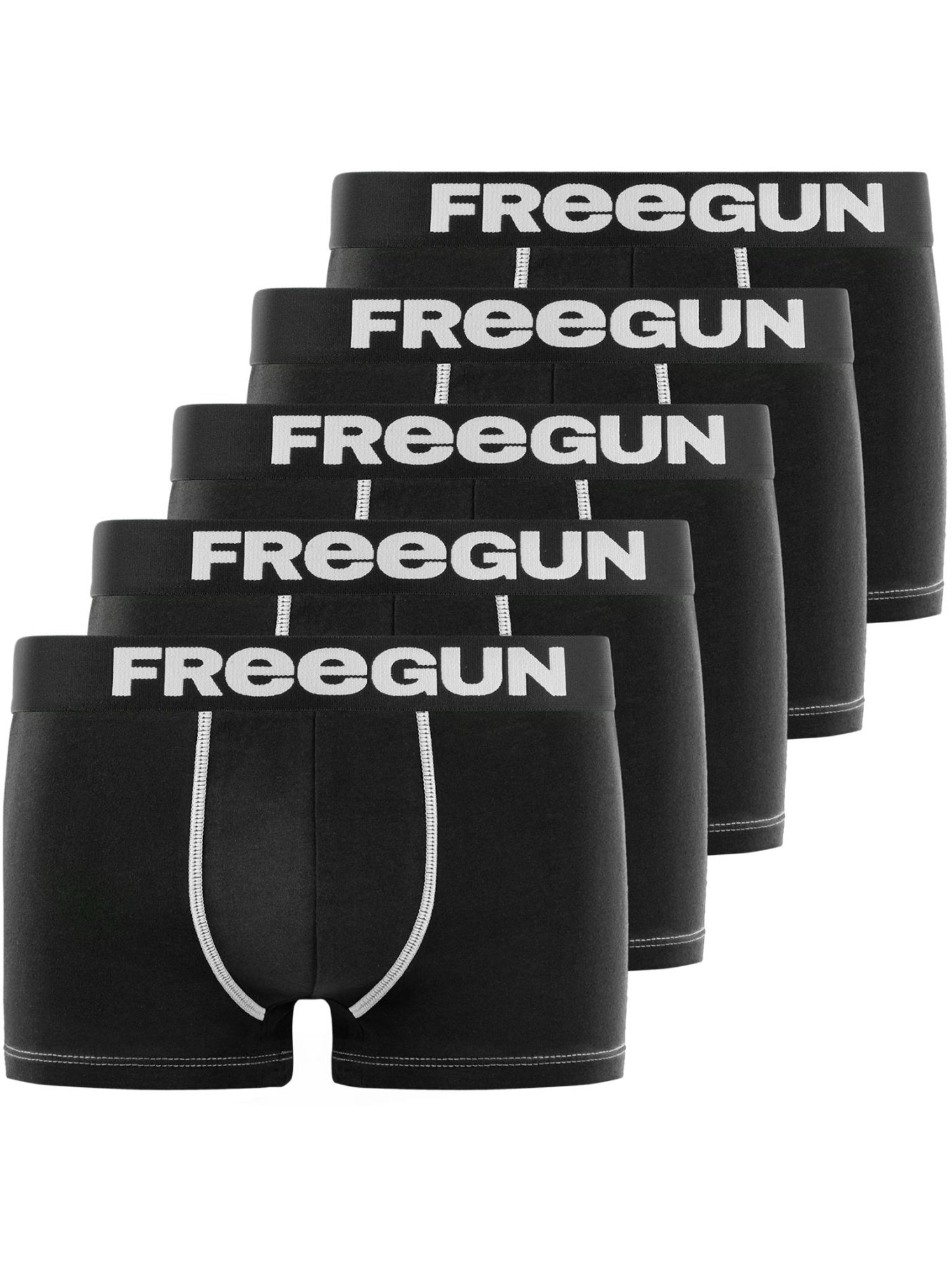 Lot de 5 boxers garçon uni freegun - Noir