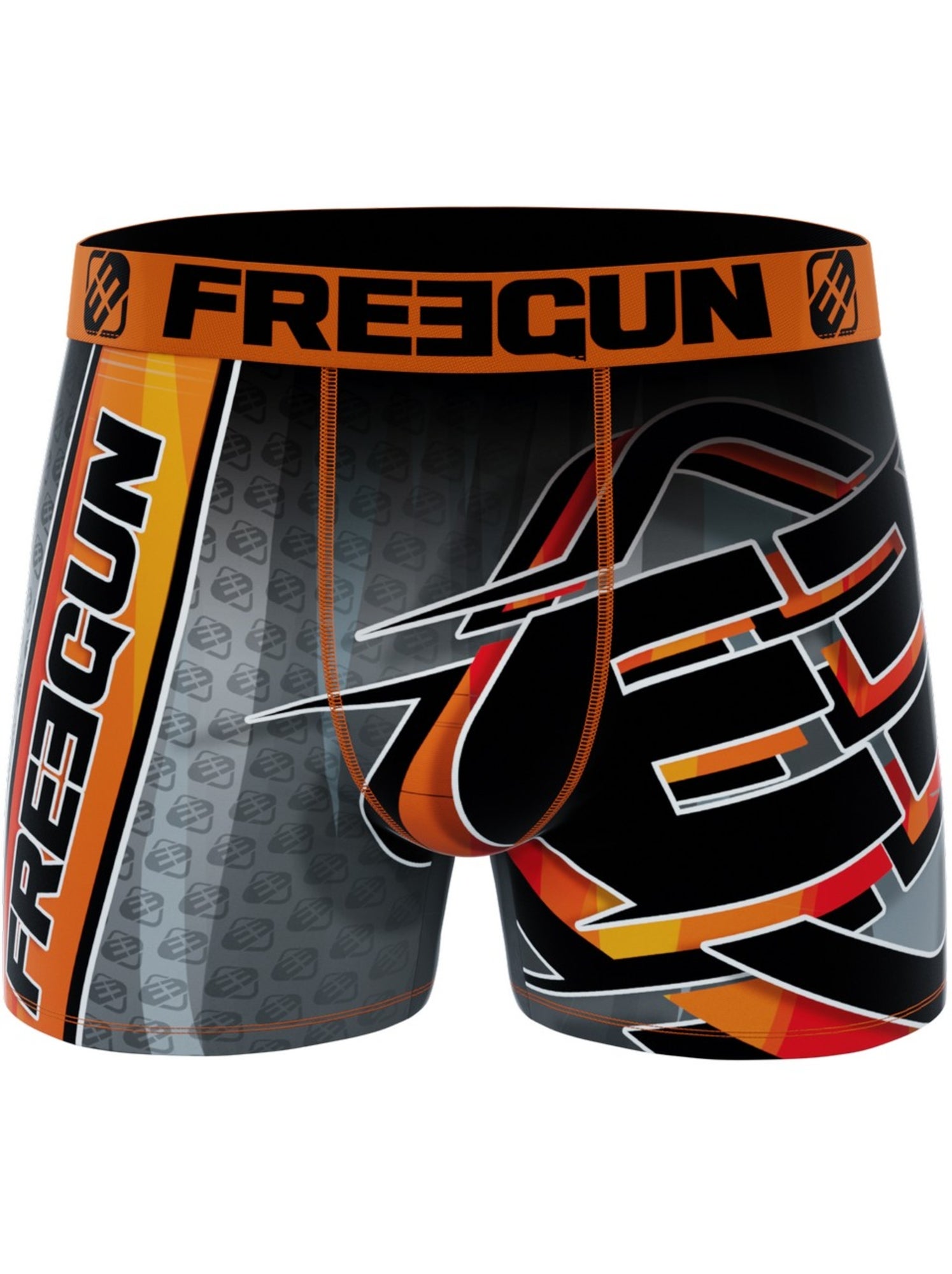 Lot de 5 boxers microfibre homme racing freegun - Orange