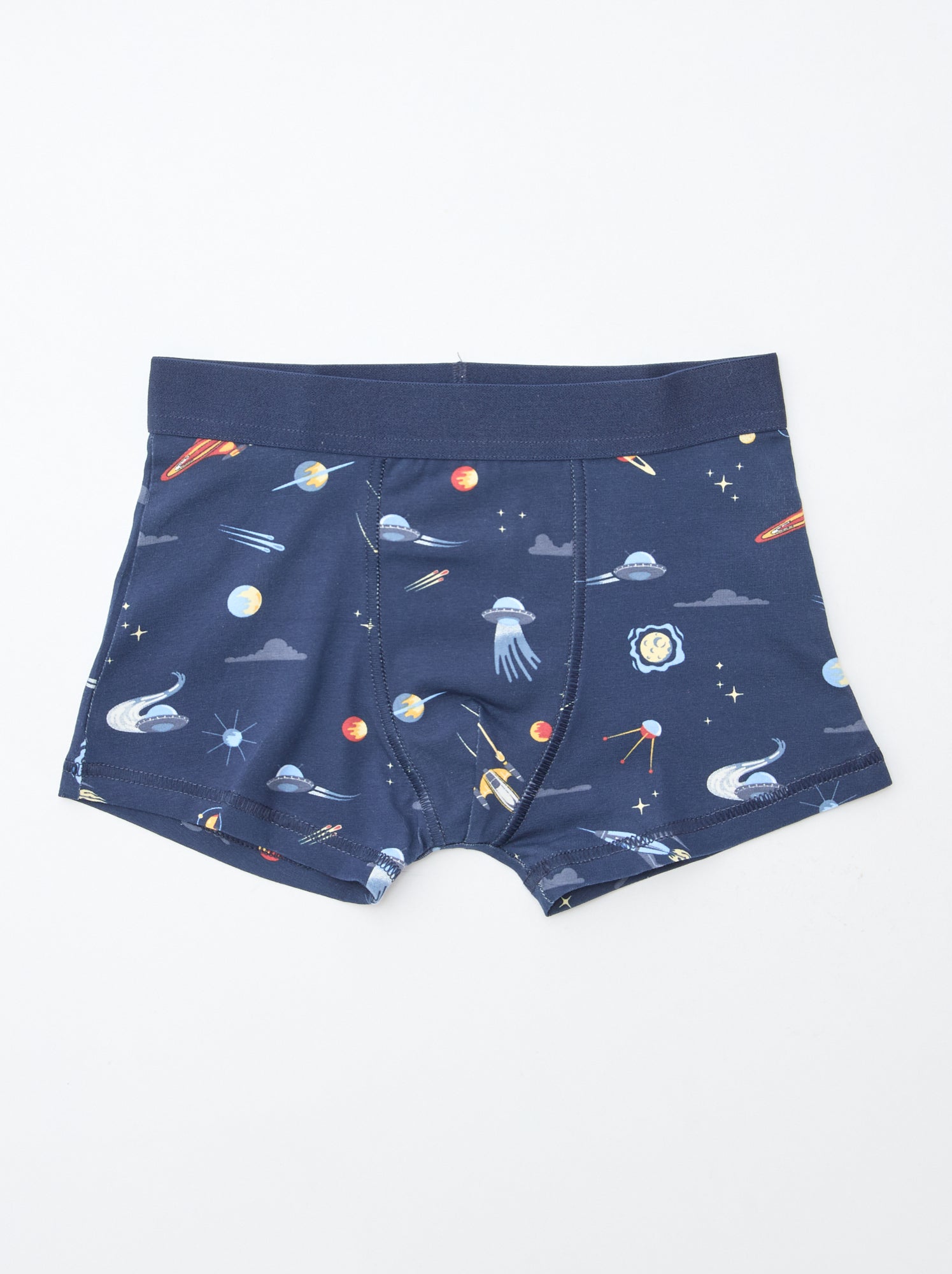 Lot de 5 boxers unis ou imprimés - Bleu (DMB69_2)