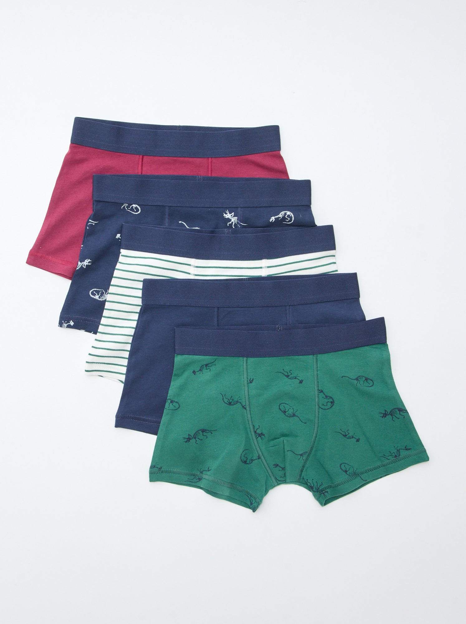 Lot de 5 boxers unis ou imprimés - Bleu (DMB69_6)