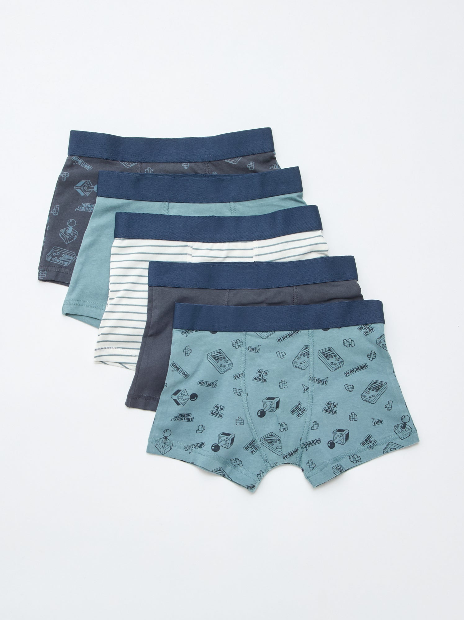 Lot de 5 boxers unis ou imprimés - Gris (DMB69_5)