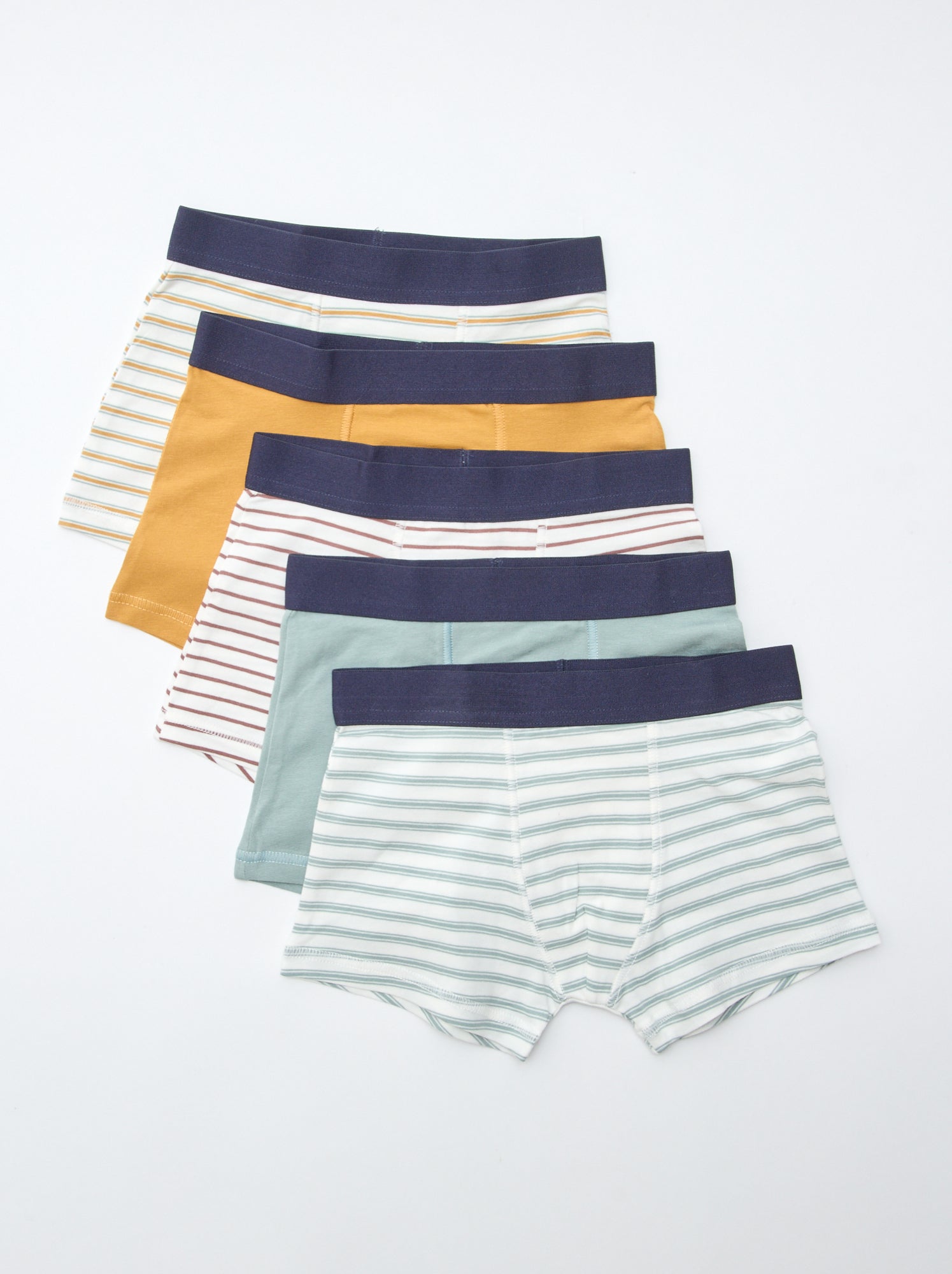 Lot de 5 boxers unis ou imprimés - Orange
