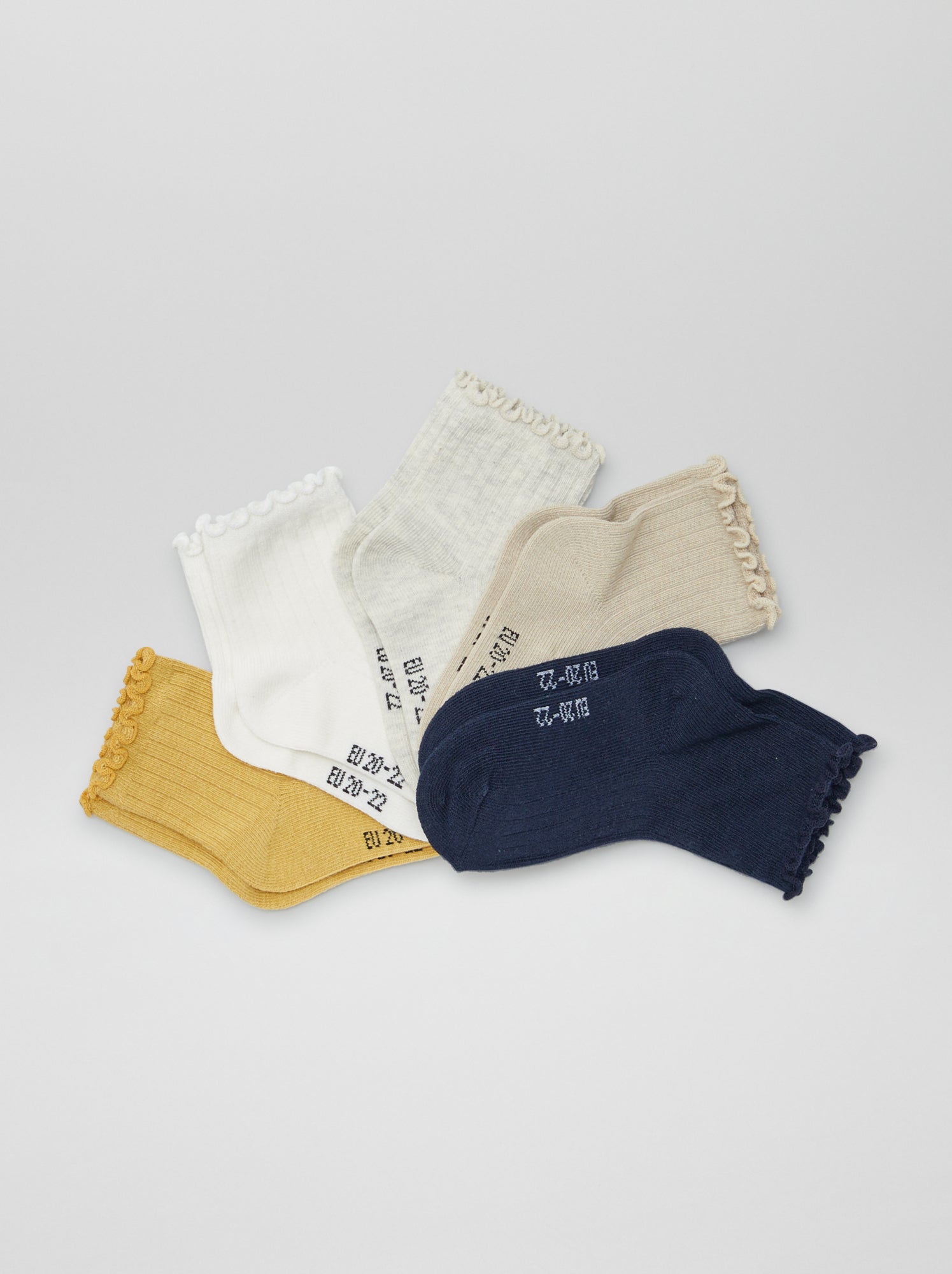 Lot de 5 chaussettes à volants - Bleu marine