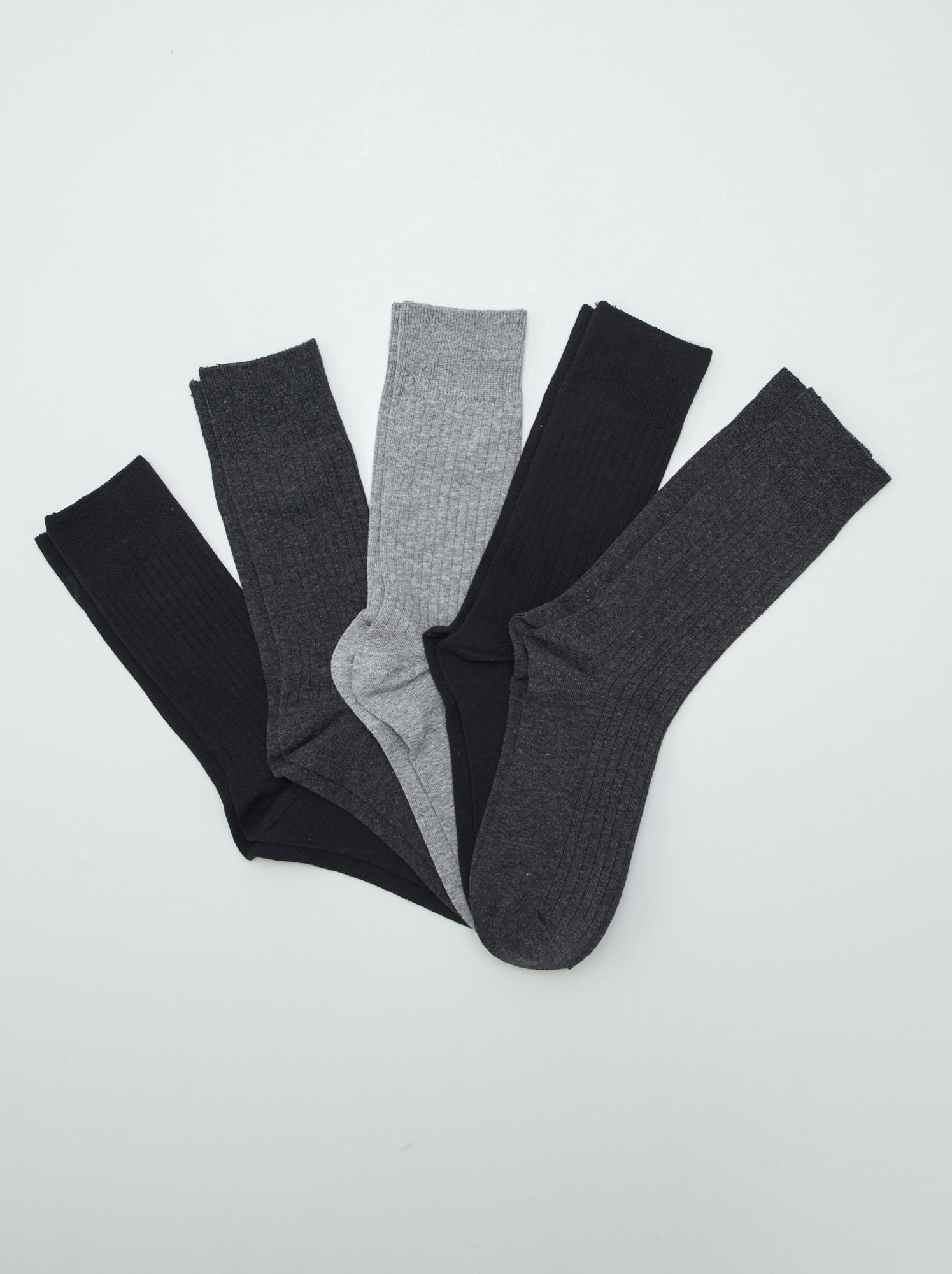 Lot de 5 chaussettes côtelées - Noir