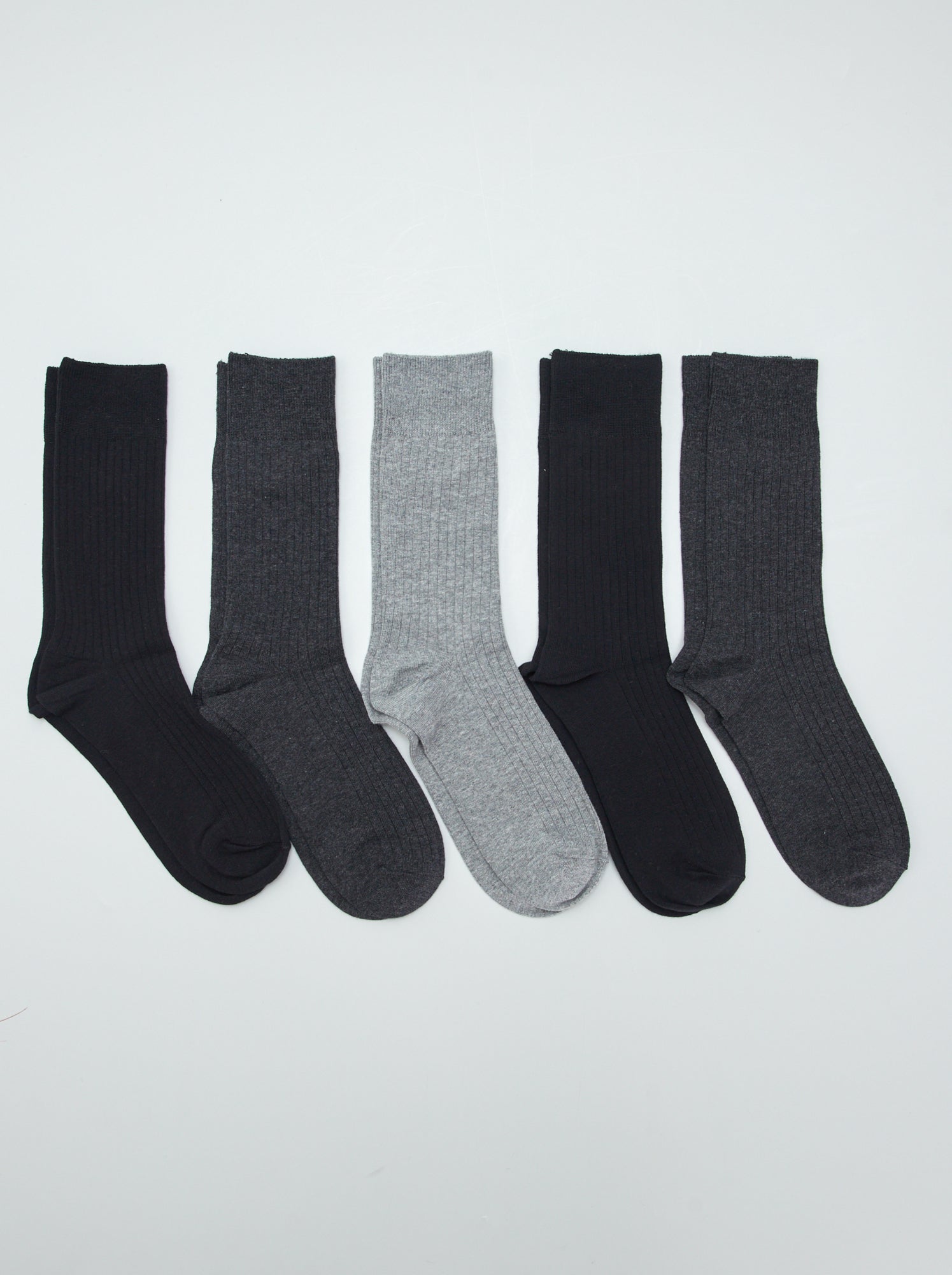 Lot de 5 chaussettes côtelées - Noir