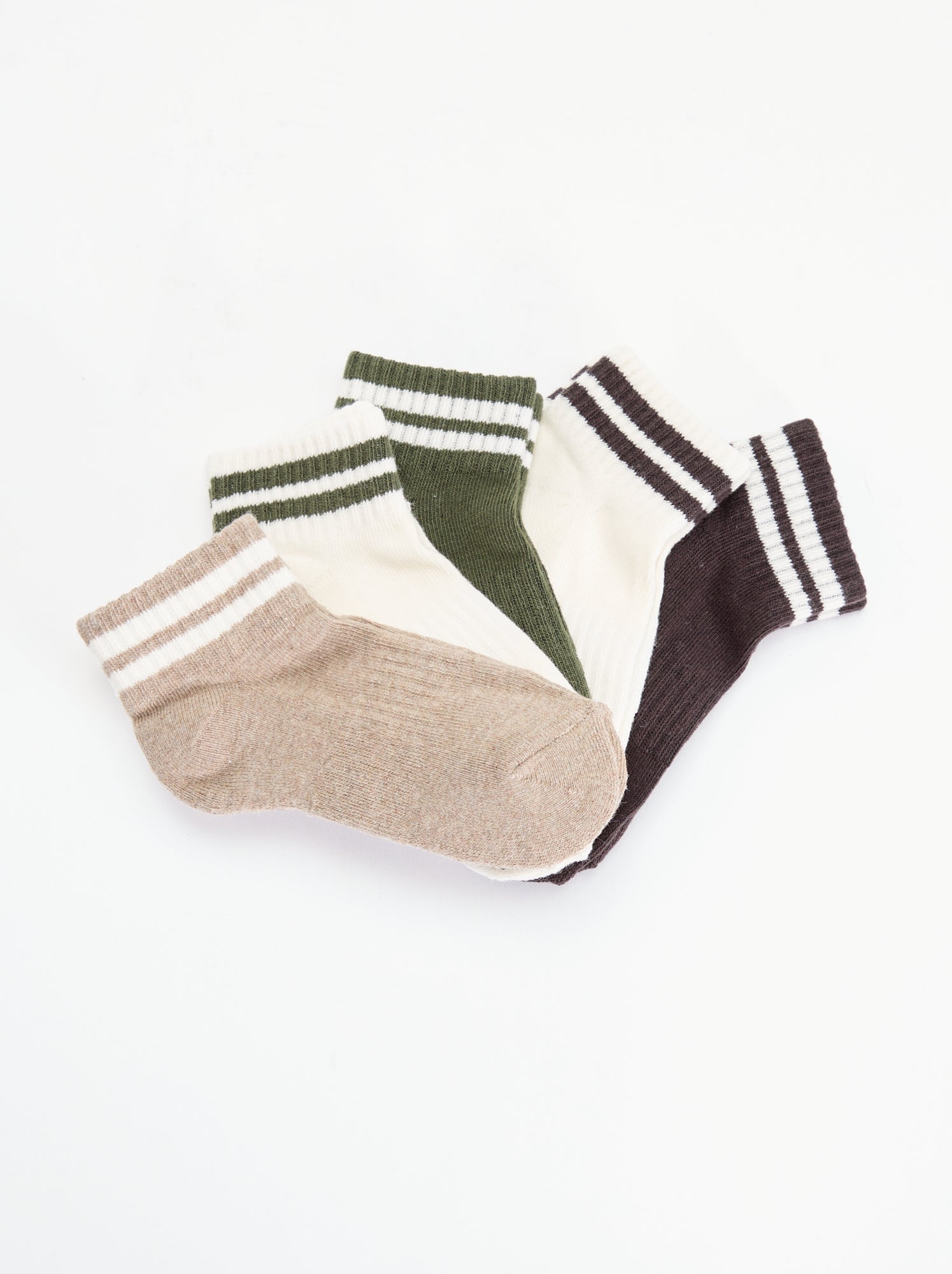 Lot de 5 chaussettes de sport - Beige