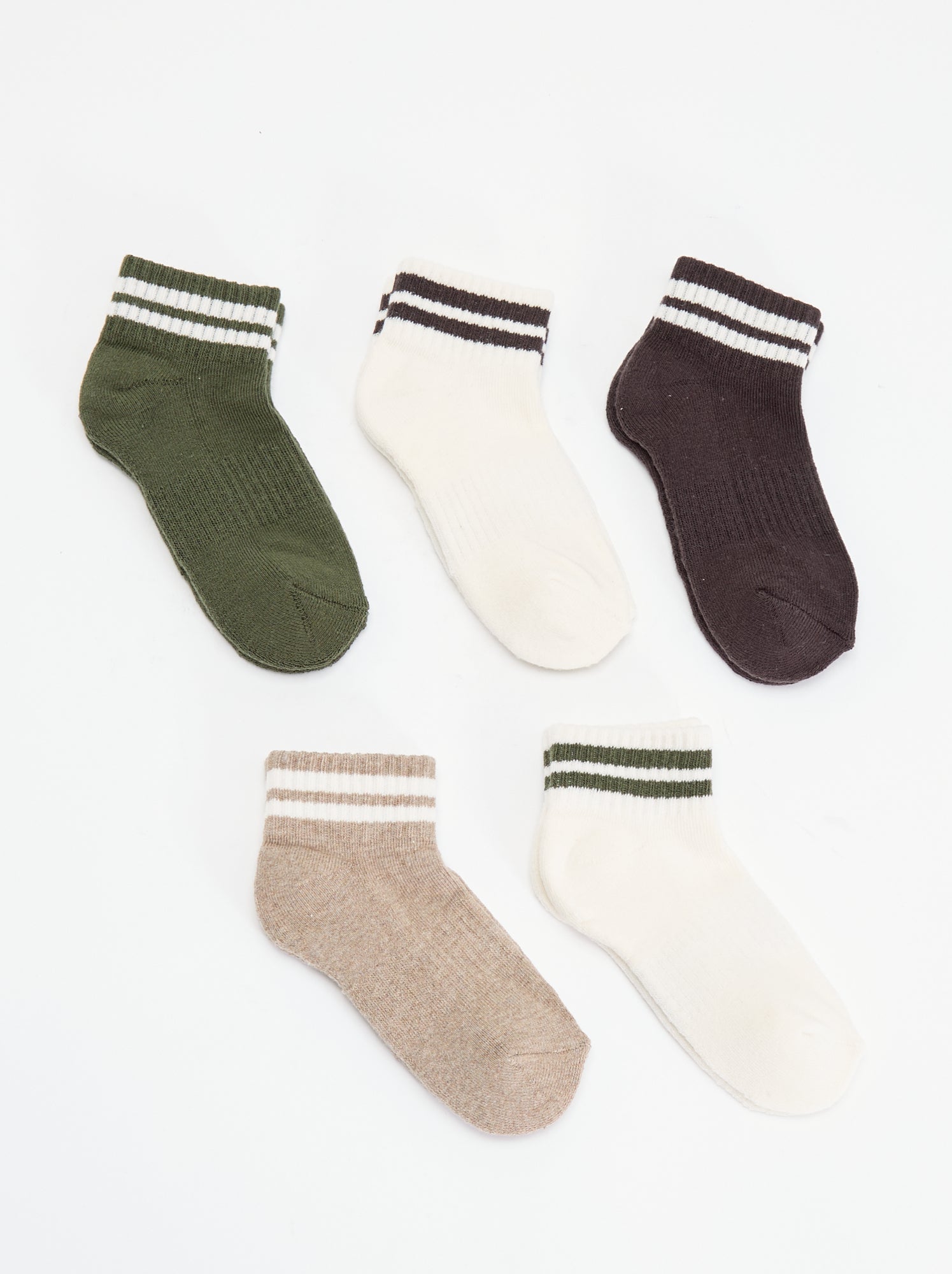 Lot de 5 chaussettes de sport - Beige