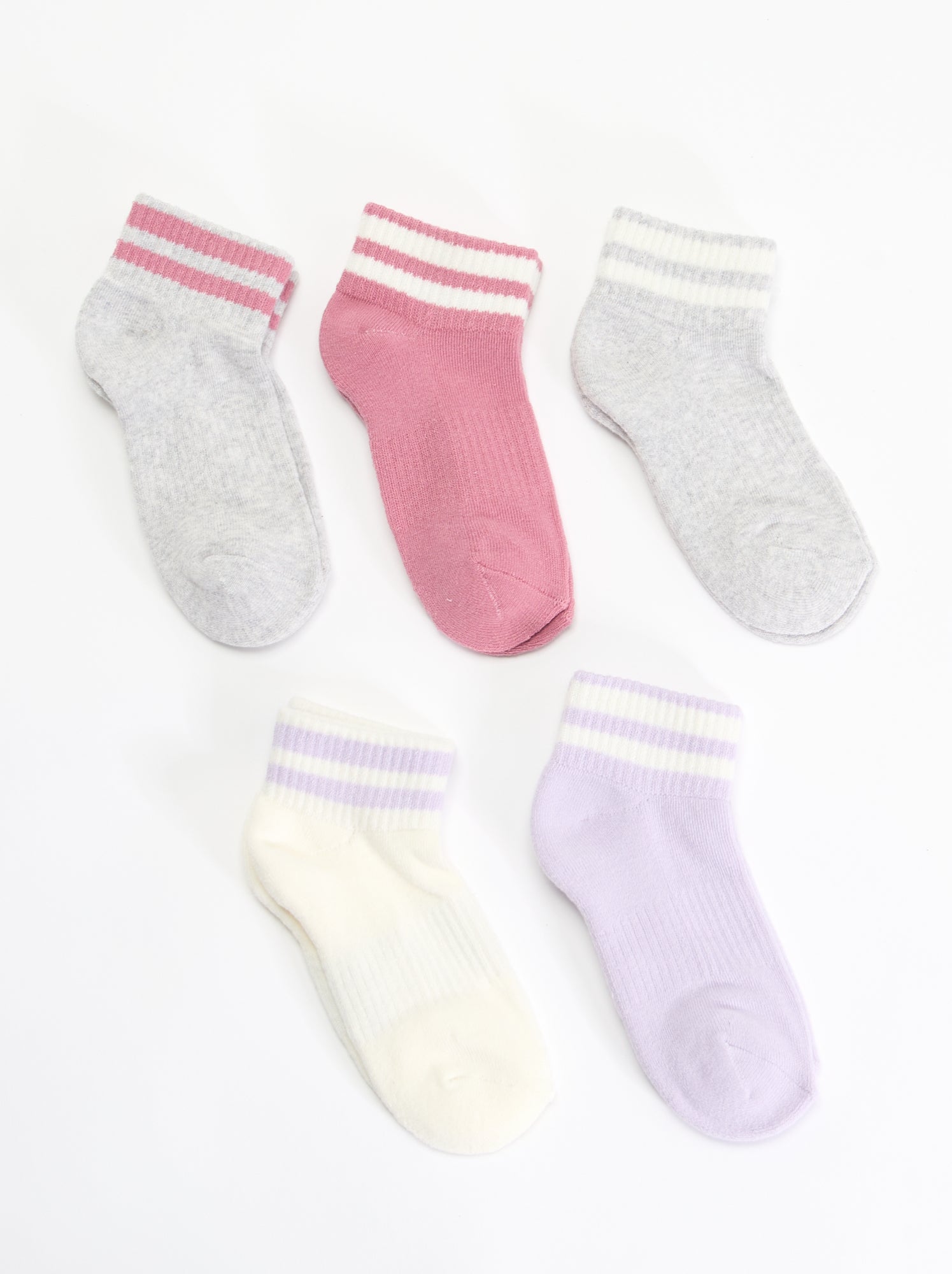 Lot de 5 chaussettes de sport - Rose
