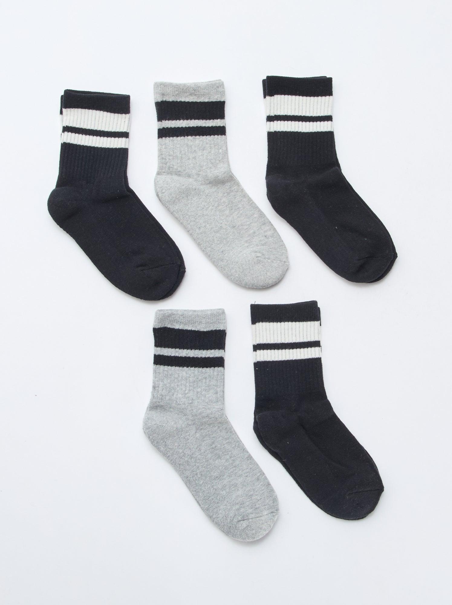 Lot de 5 chaussettes en coton - Noir
